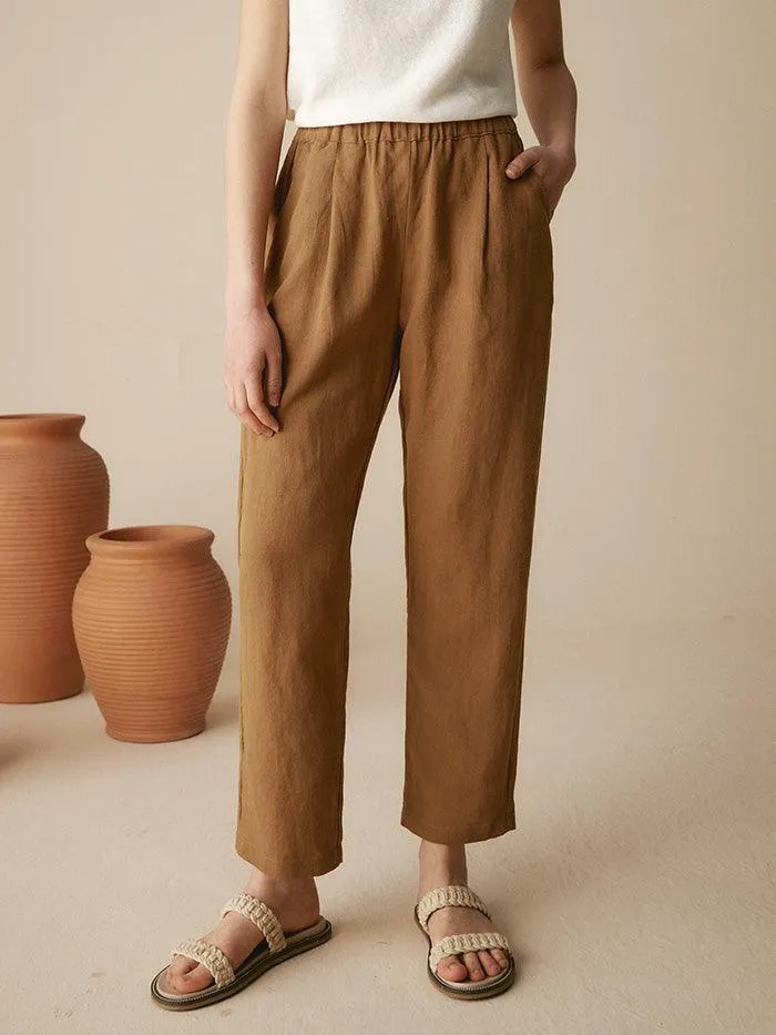 100% Linen Tapered Pants PATRICIA sold by Lintico