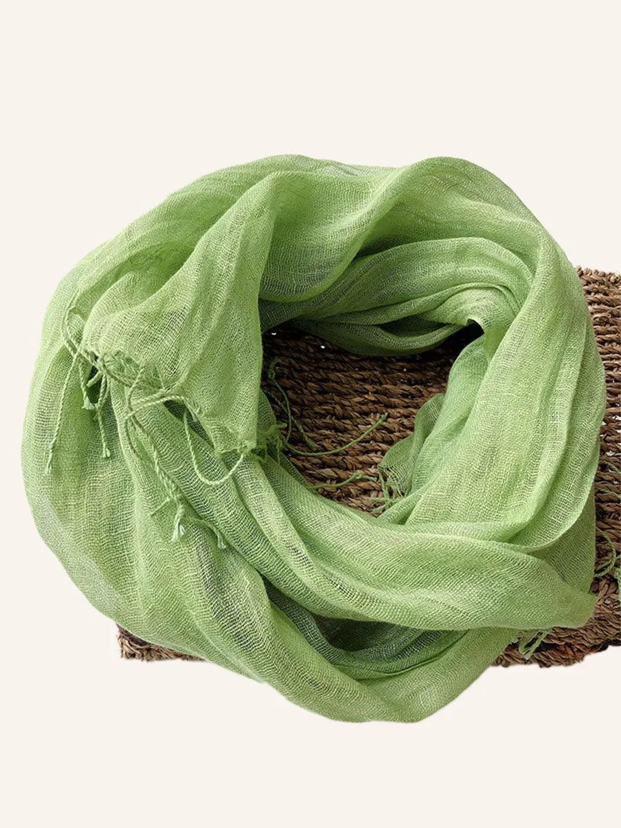100% Linen Lightweight Solid Color Scarf BIANCA sold by Lintico product image thumbnail 4