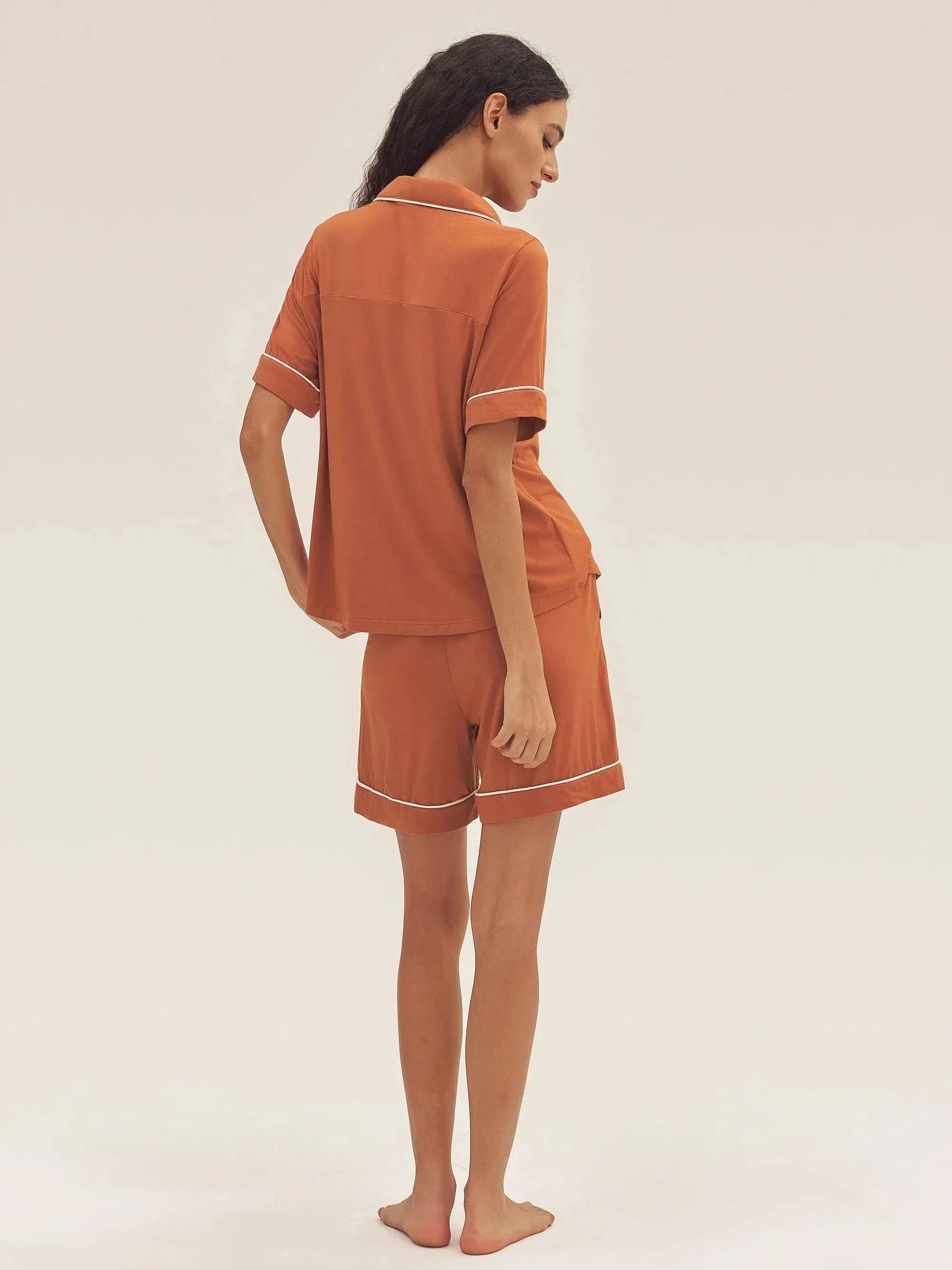 Short Sleeve Bamboo Pajama Set ODESSA sold by Lintico product image thumbnail 4