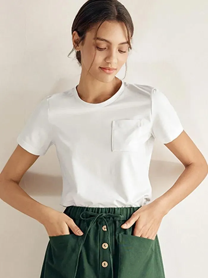 Stretch-Knit Bamboo Classic Basic Tee BELLE sold by Lintico