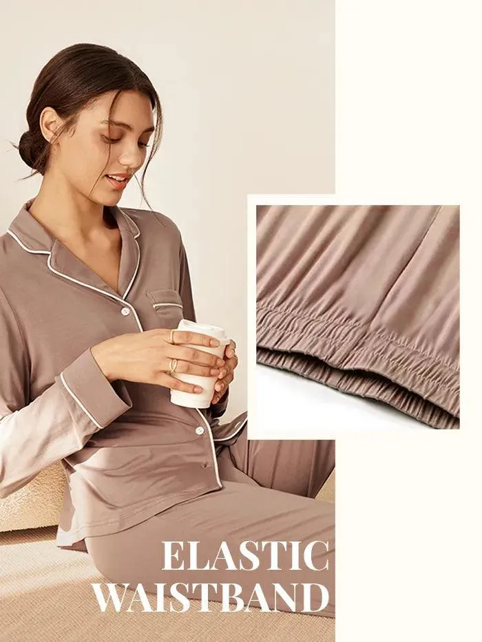 Long Sleeve Bamboo Pajama Set ADELINE sold by Lintico product image thumbnail 4