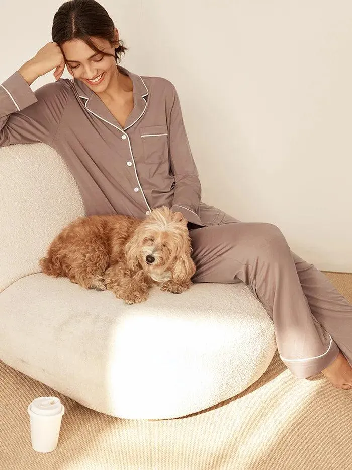 Long Sleeve Bamboo Pajama Set ADELINE sold by Lintico product image thumbnail 5