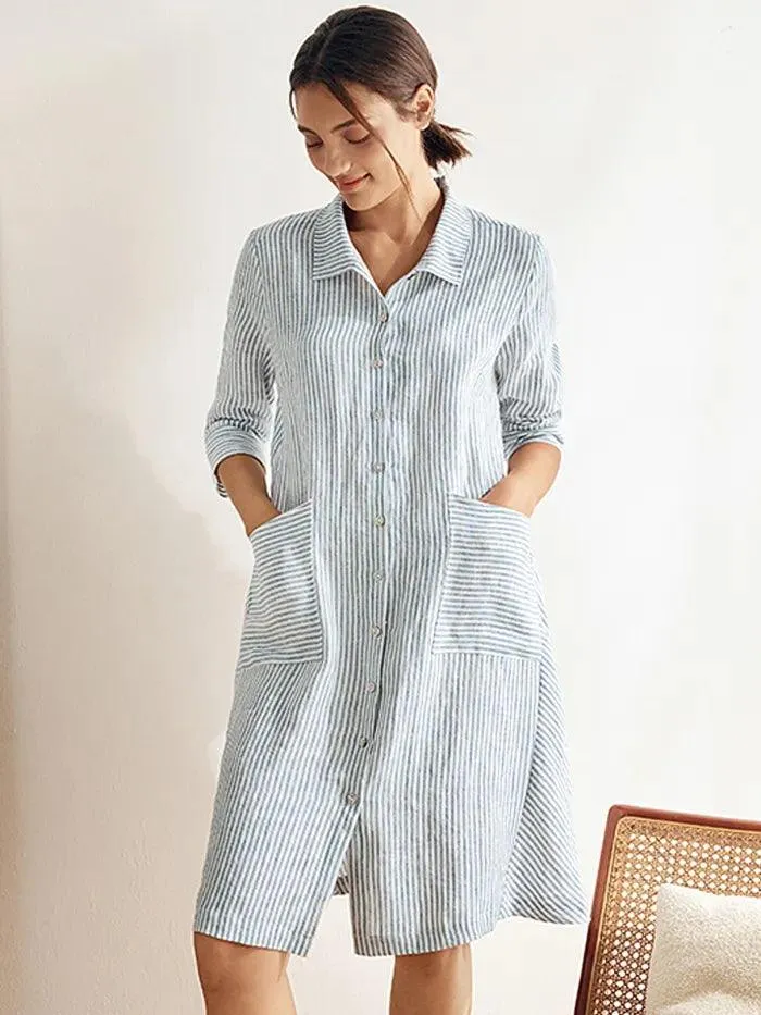 100% Linen Shirt Dress MADISON sold by Lintico product image thumbnail 5