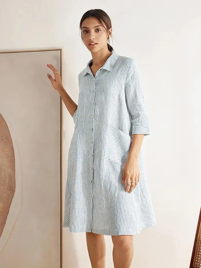 100% Linen Shirt Dress MADISON sold by Lintico product image thumbnail 4