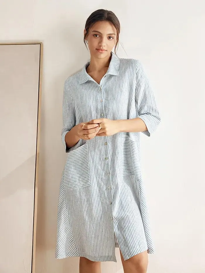 100% Linen Shirt Dress MADISON sold by Lintico product image thumbnail 2