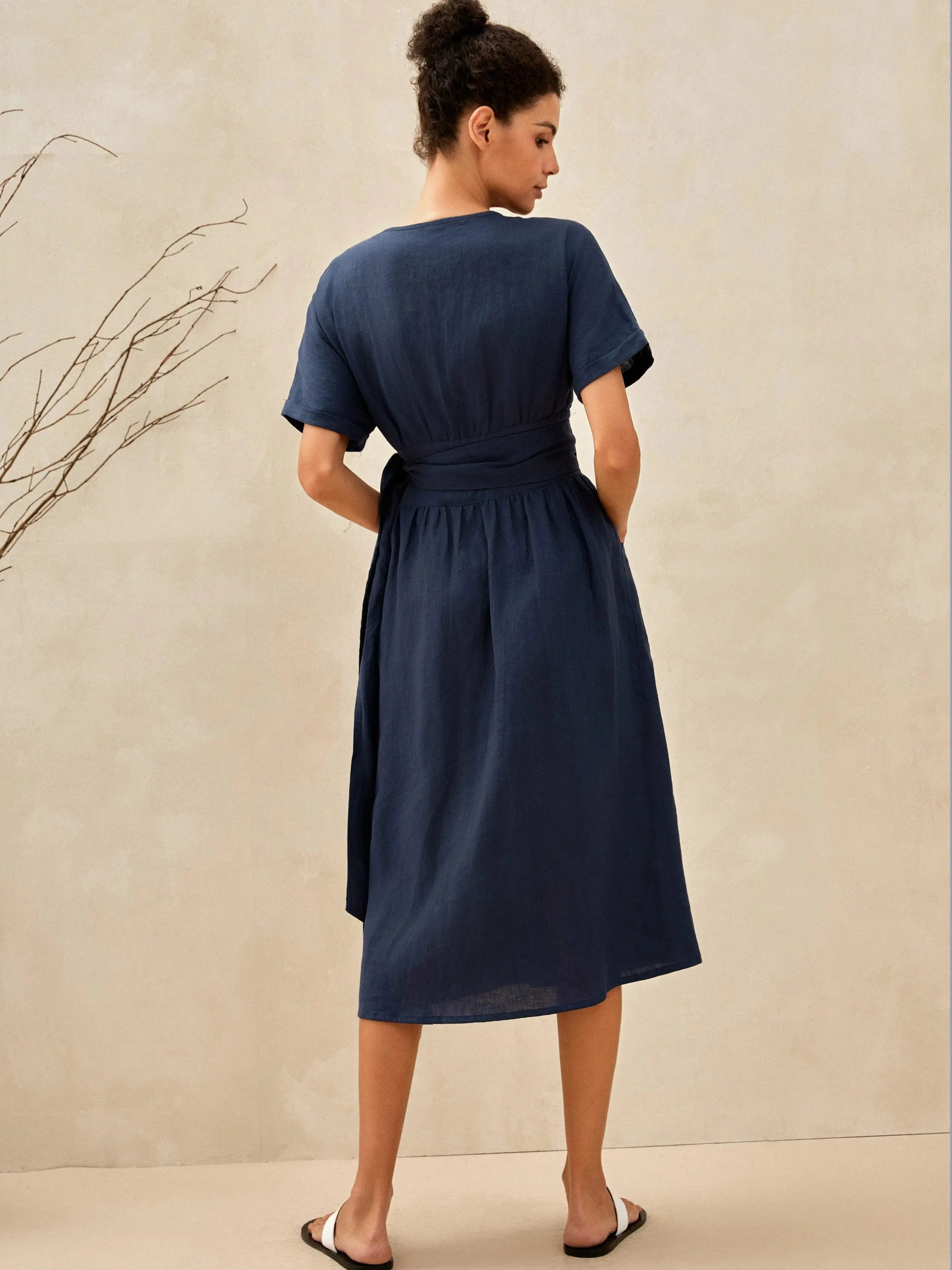 100% Linen Kimono Dress CELESTE sold by Lintico product image thumbnail 4