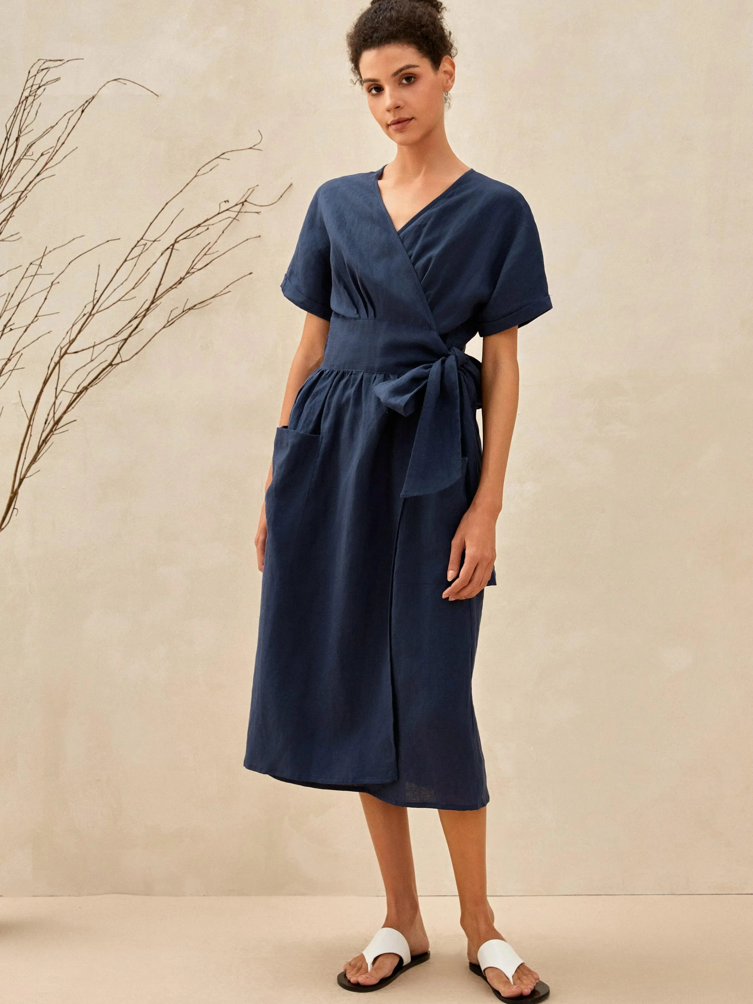 100% Linen Kimono Dress CELESTE sold by Lintico product image thumbnail 2