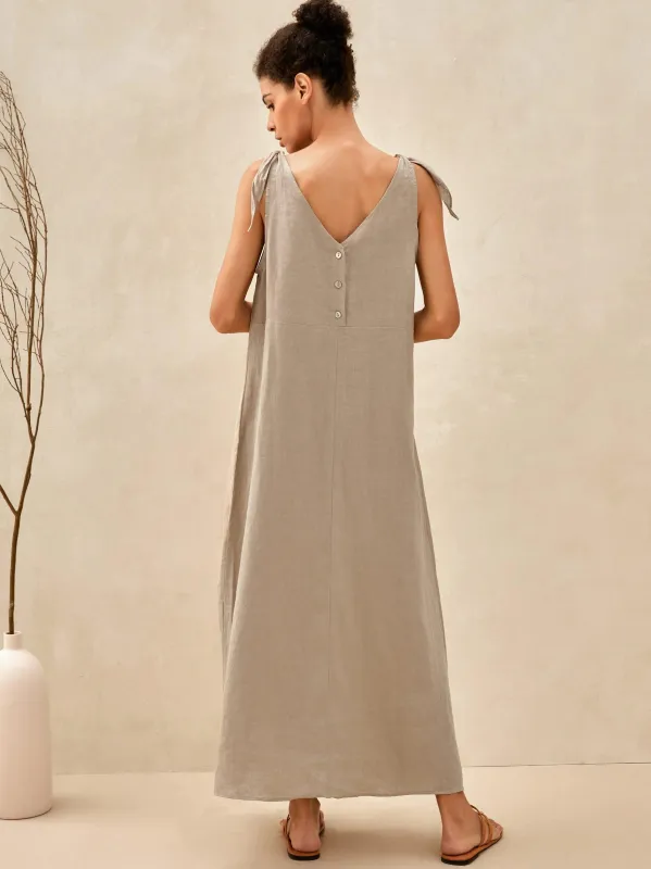 100% Linen Camisole Dress QEARL sold by Lintico