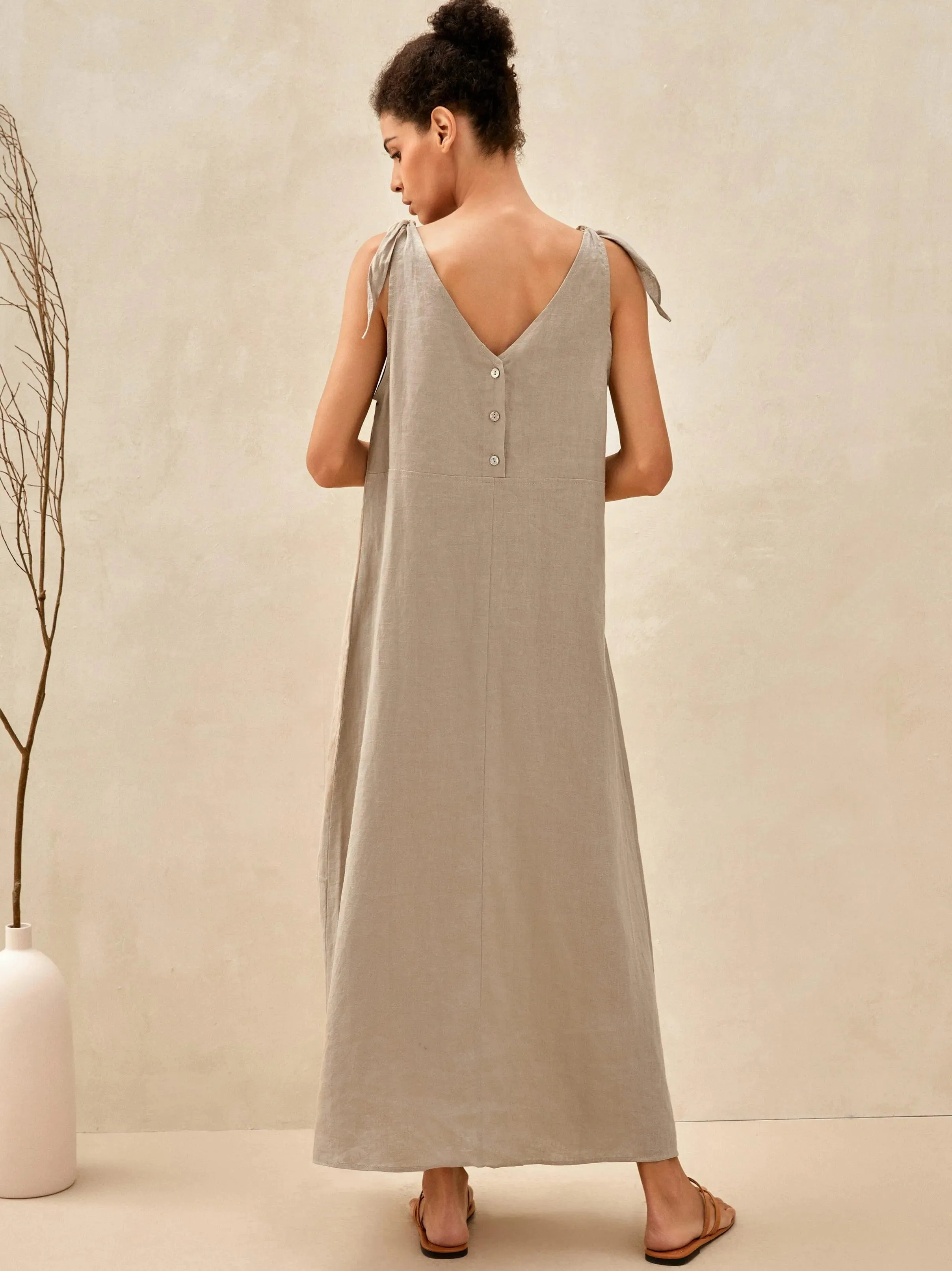 100% Linen Camisole Dress QEARL sold by Lintico