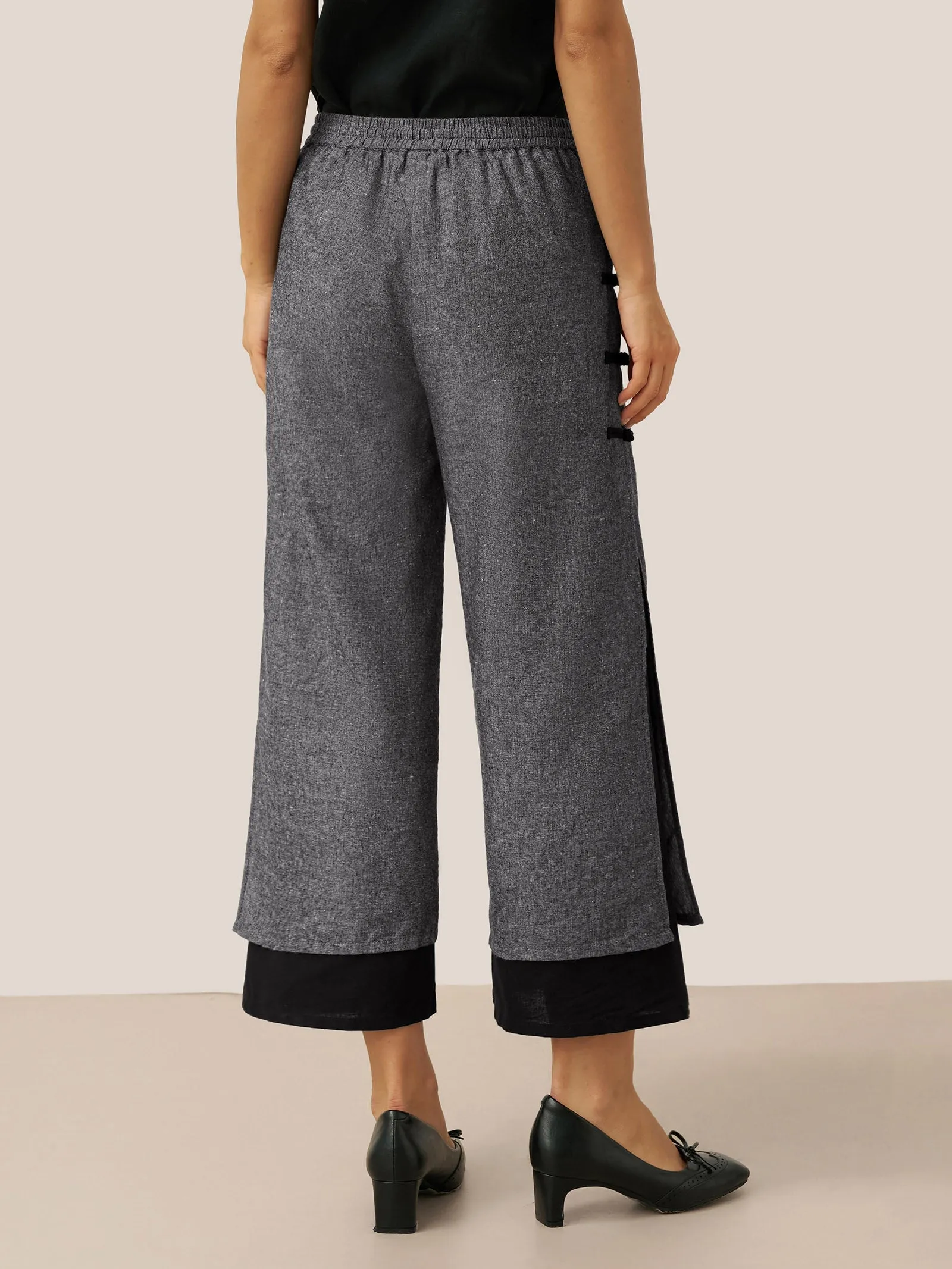 Linen Double Layer Handmade Capri Pants STELLA sold by Lintico product image thumbnail 3