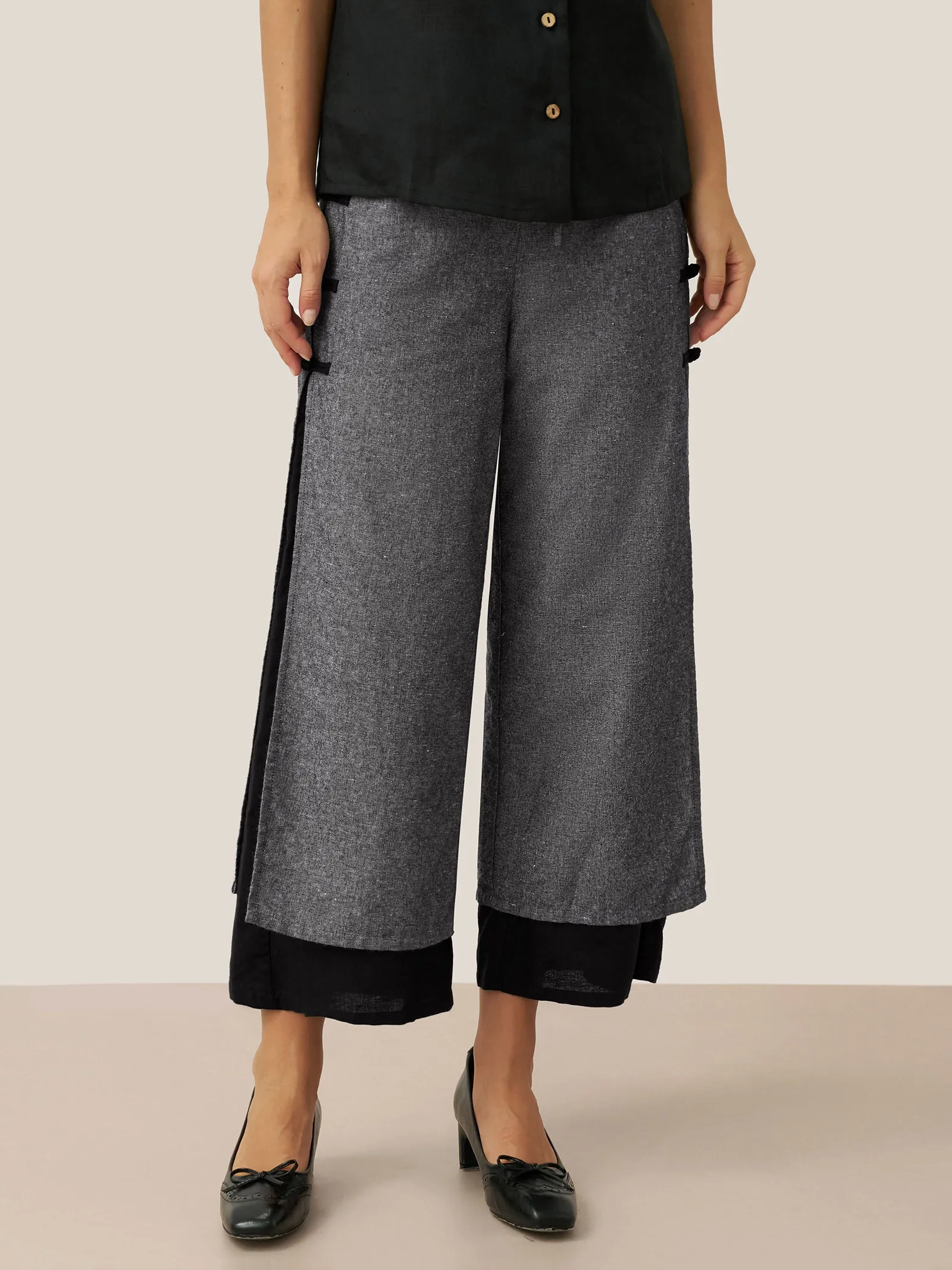 Linen Double Layer Handmade Capri Pants STELLA sold by Lintico