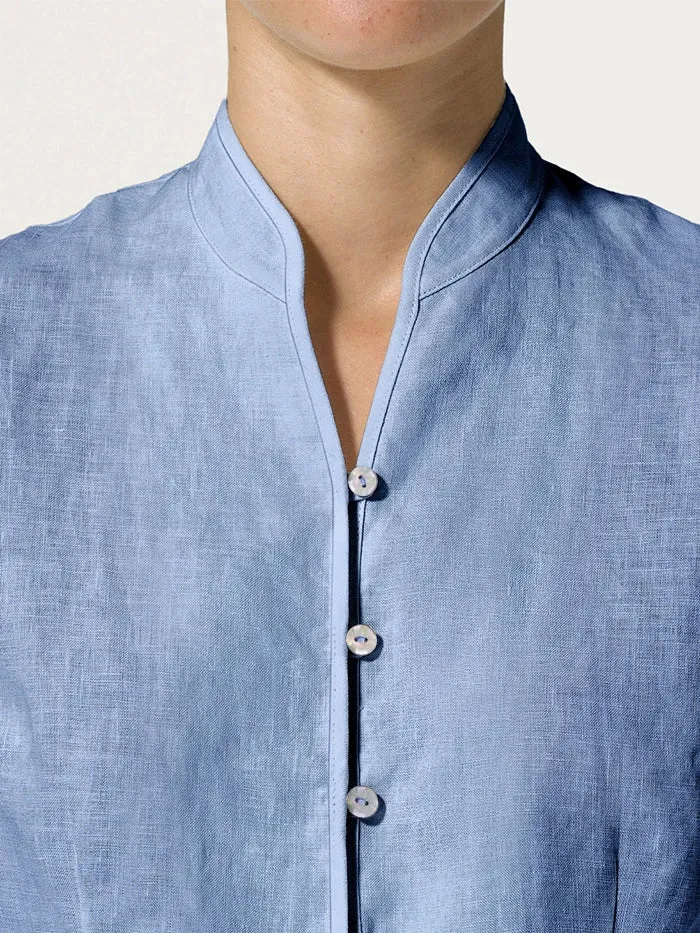 100% Linen Hand Button Fitted Jacket AMELIA sold by Lintico product image thumbnail 5