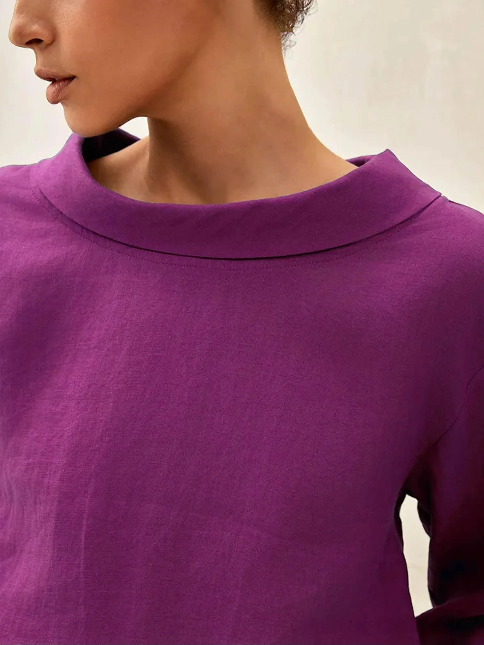 100% Linen Draped Neck Top HOLLIS sold by Lintico product image thumbnail 4