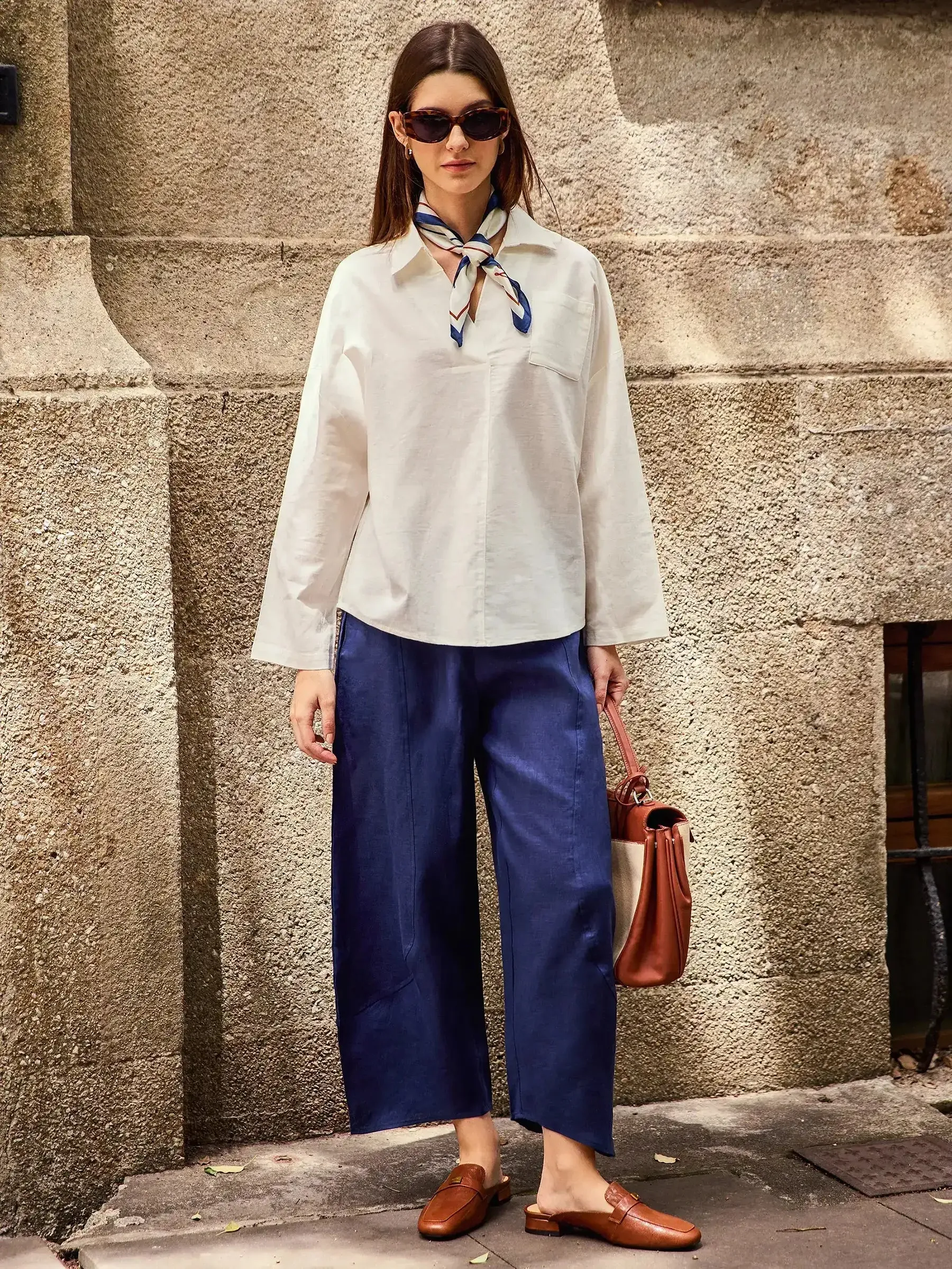 100% Linen Classic Ankle Pants ZOE sold by Lintico product image thumbnail 3