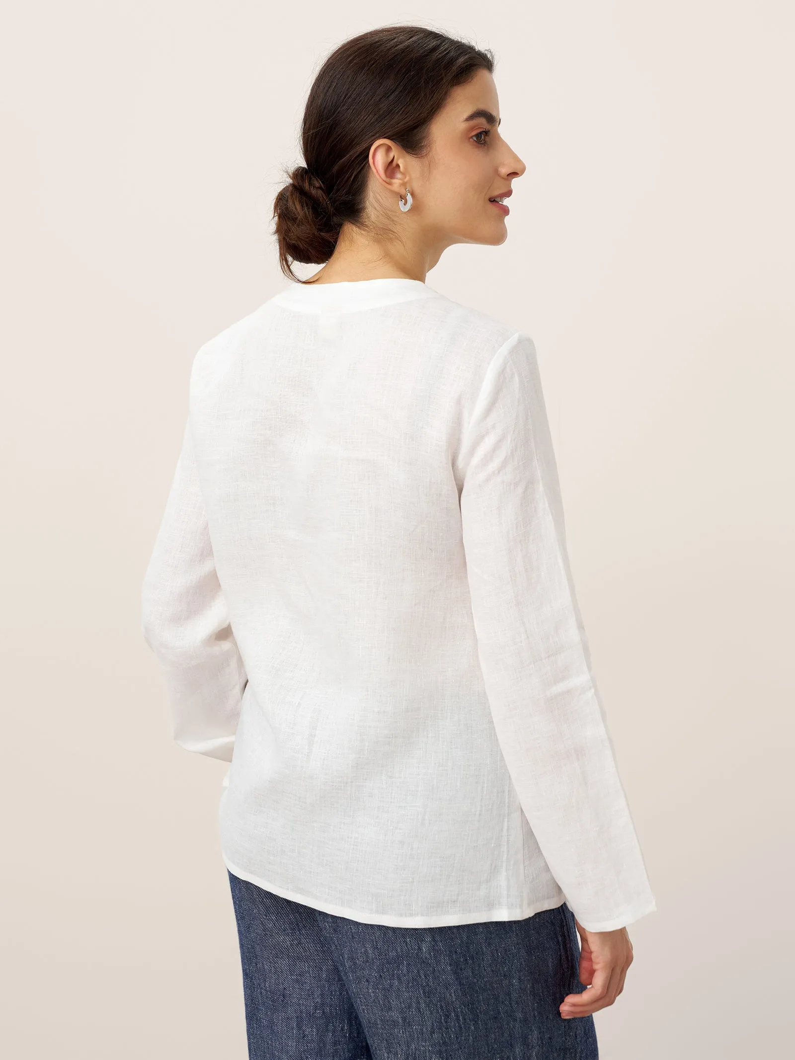 100% Linen Tie Cardigan Top DAKOTA sold by Lintico product image thumbnail 5