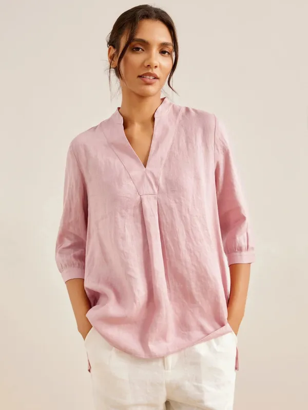 100% Linen Dress Shirt JOANNA sold by Lintico