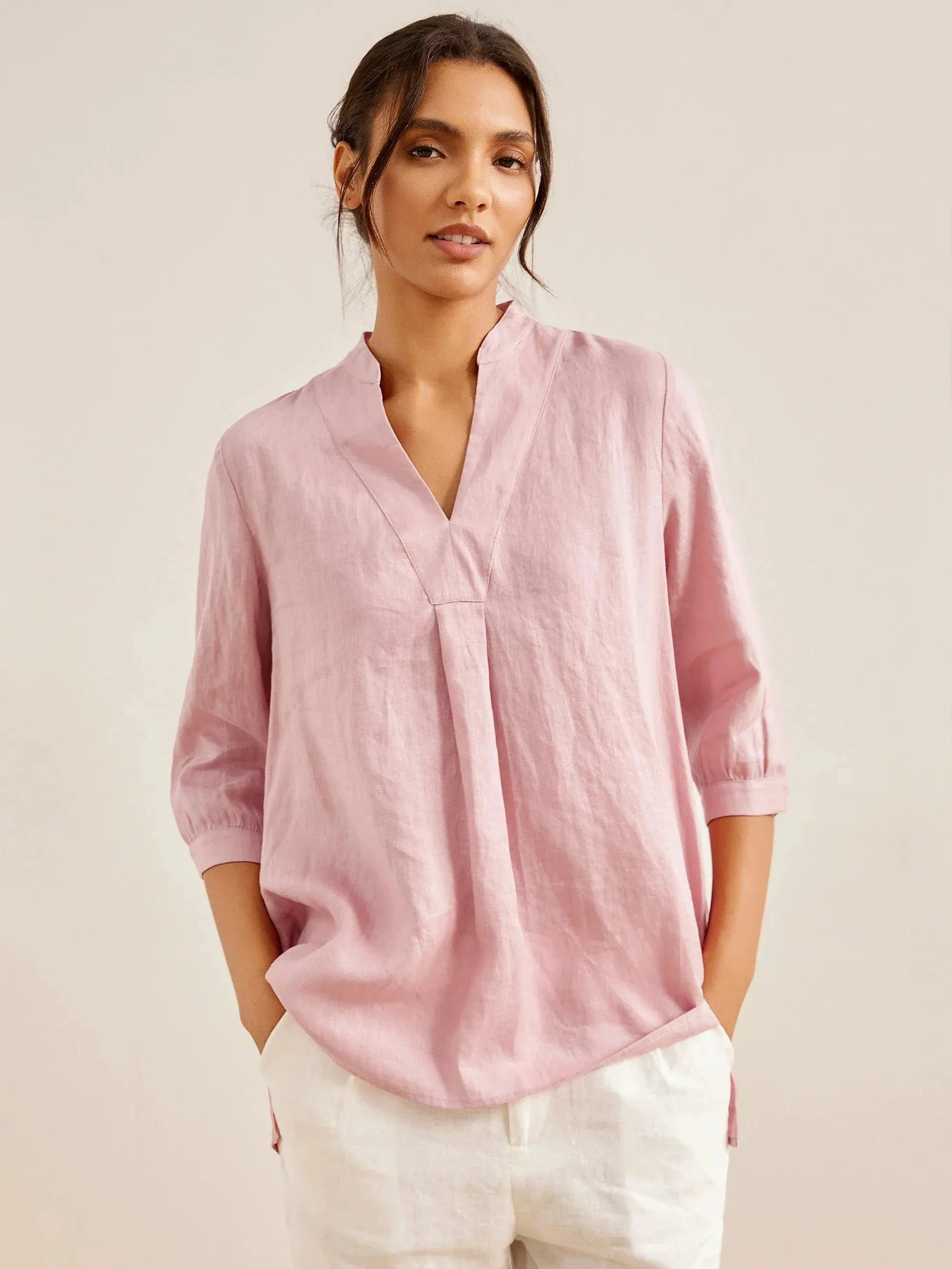 100% Linen Dress Shirt JOANNA sold by Lintico