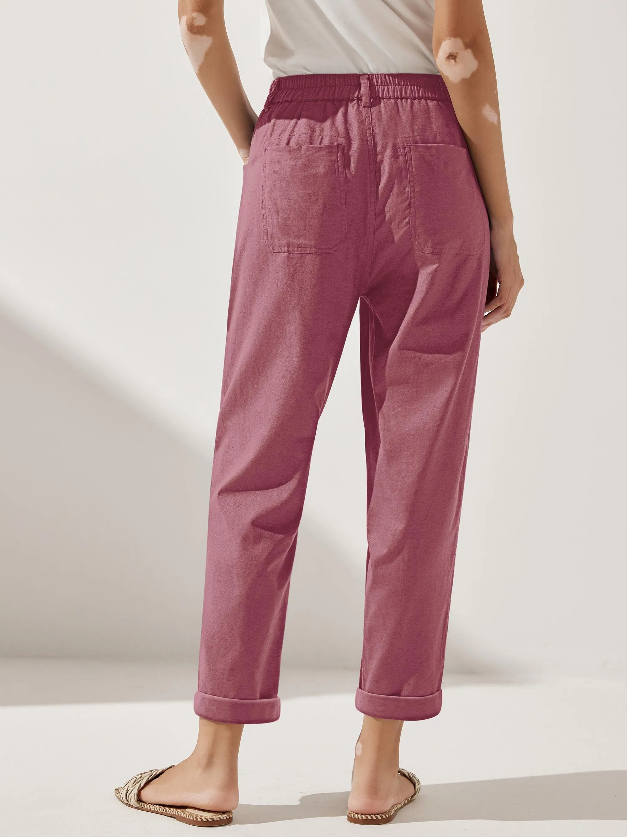 Linen Simple Button Fly Trousers HEIDI sold by Lintico product image thumbnail 3