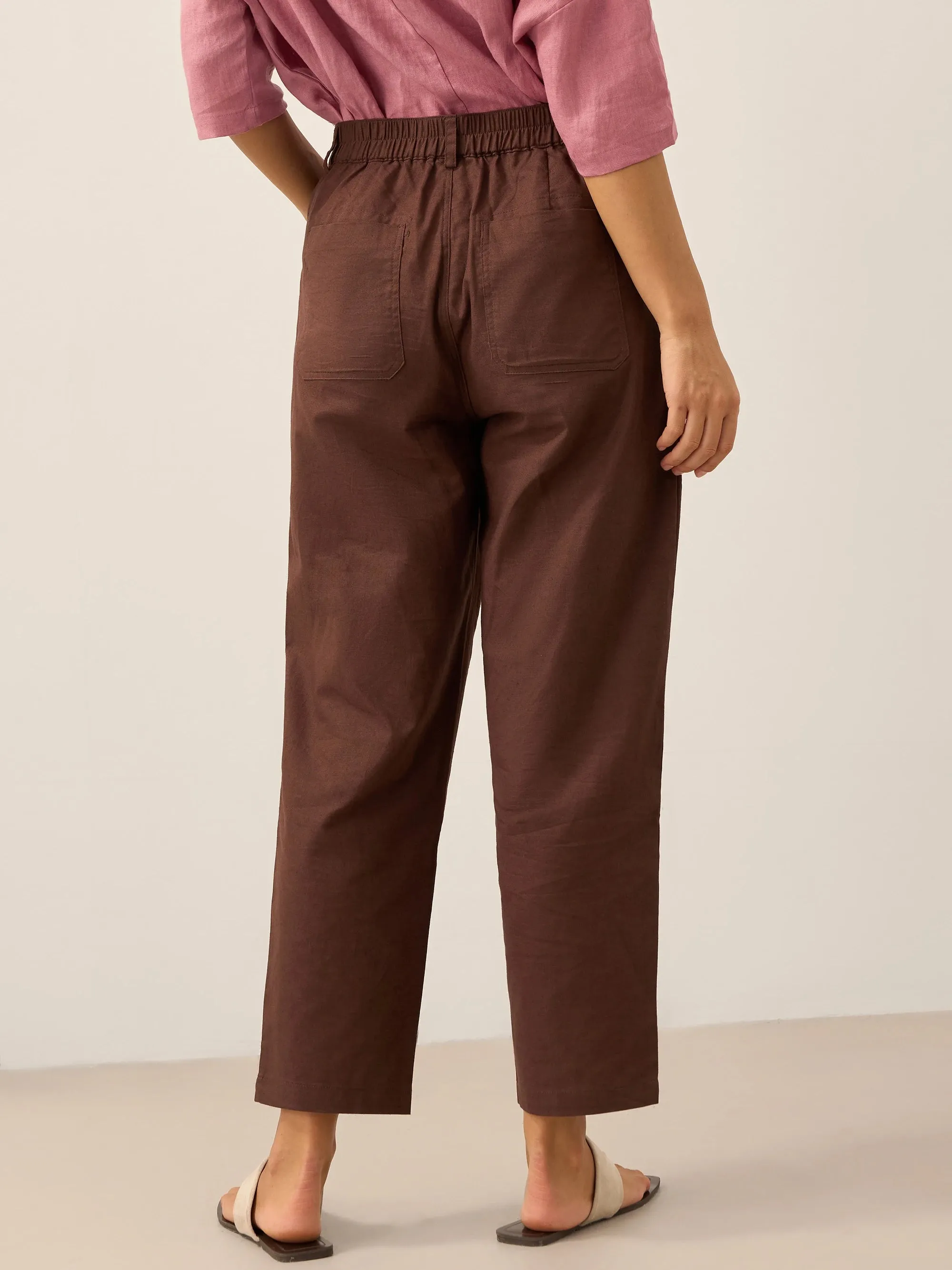 Linen Simple Button Fly Trousers HEIDI sold by Lintico product image thumbnail 3