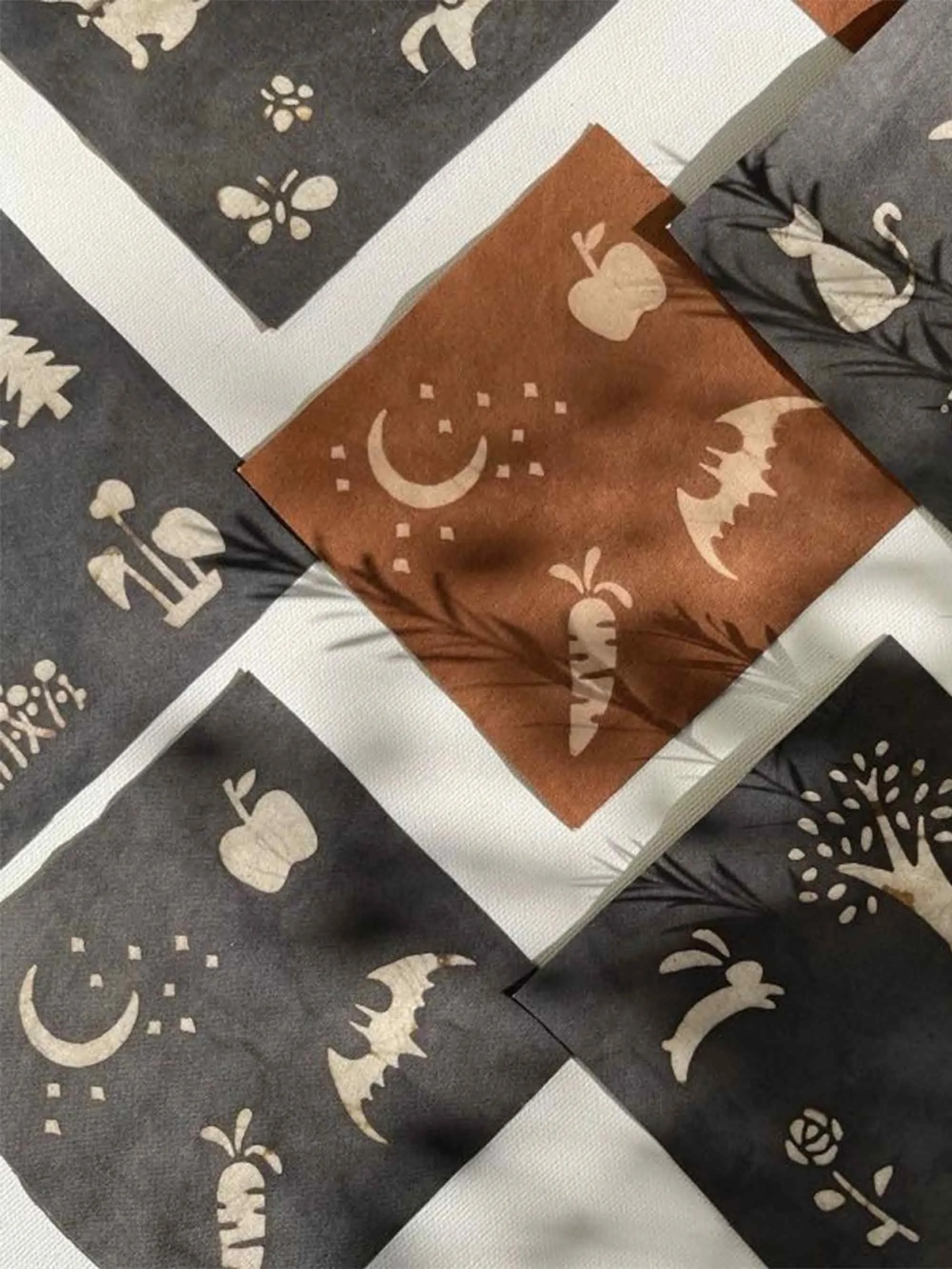 Tea-Dyed Decorative Fabric Patches for Diy Journals (5 Pieces) sold by Lintico product image thumbnail 4