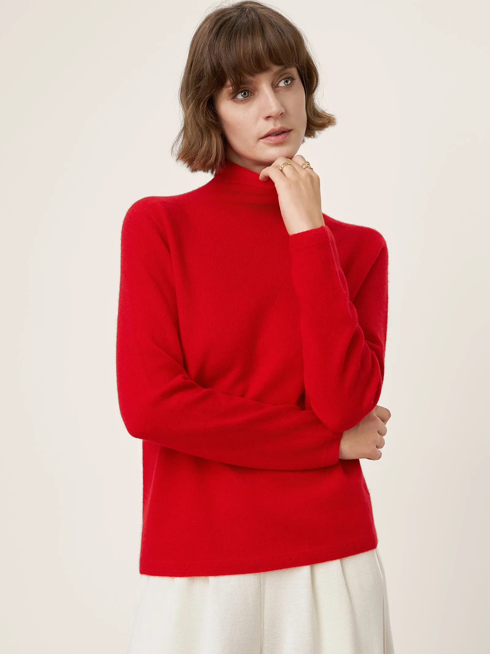 Premium Cashmere Blend Hand-Finished Seamless Turtleneck Knit Top TOVE sold by Lintico product image thumbnail 5