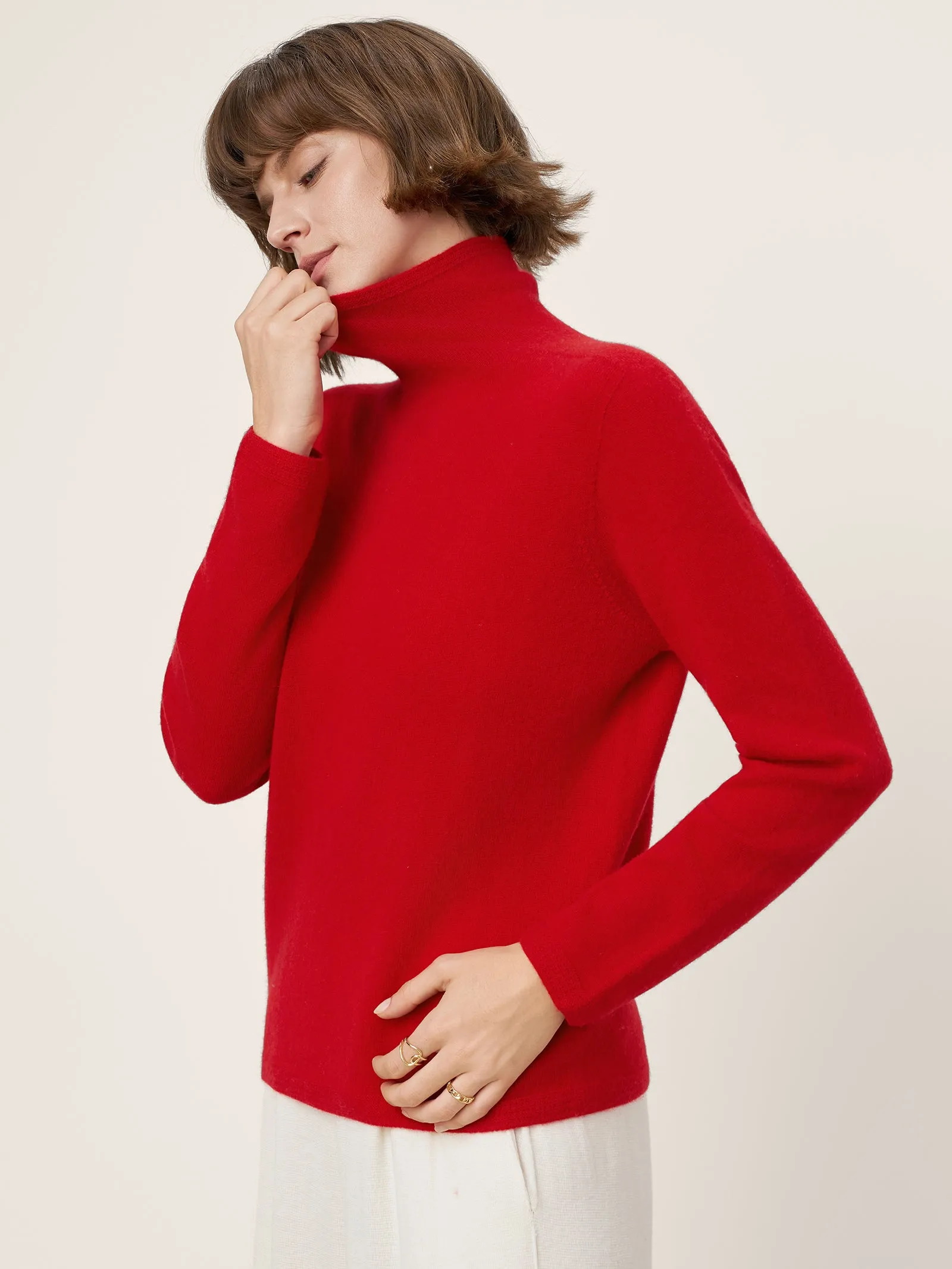 Premium Cashmere Blend Hand-Finished Seamless Turtleneck Knit Top TOVE sold by Lintico product image thumbnail 4