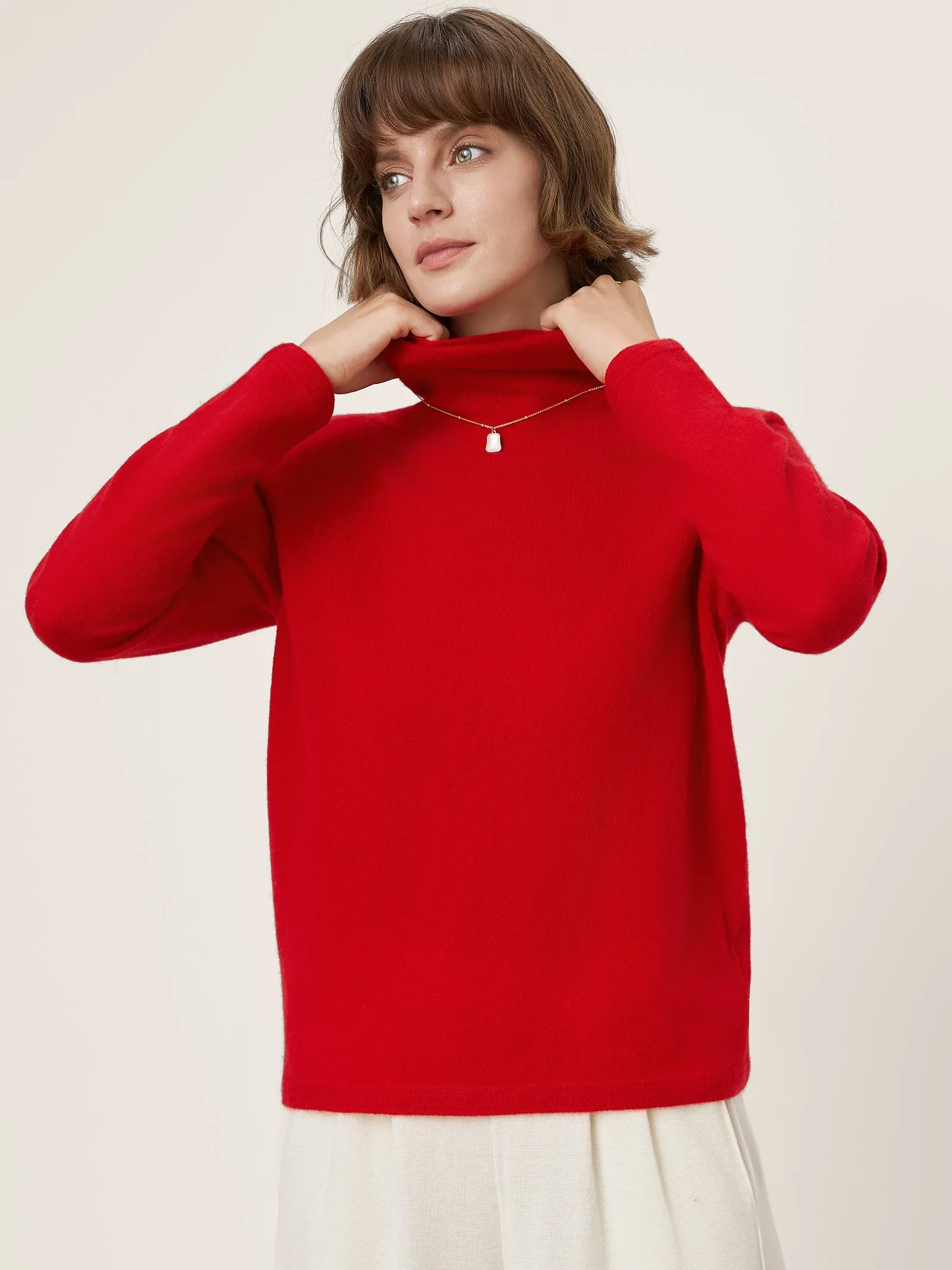 Premium Cashmere Blend Hand-Finished Seamless Turtleneck Knit Top TOVE sold by Lintico product image thumbnail 2