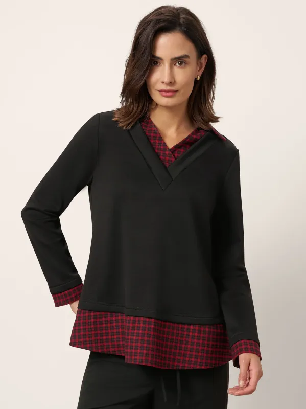 Johnny Collar Long Sleeve Top URSA sold by Lintico