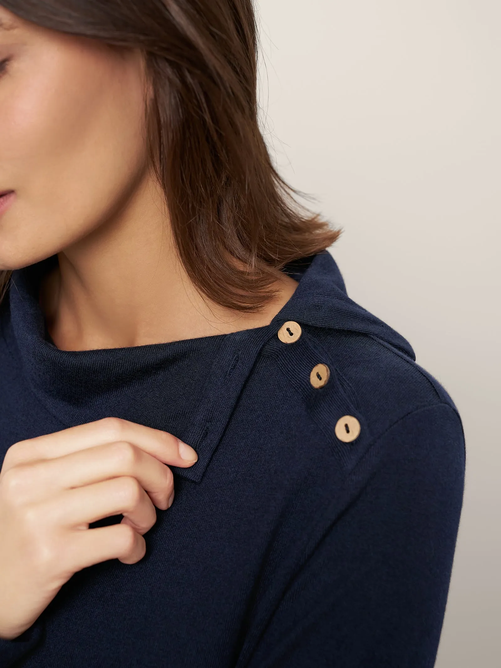 Wool Asymmetric Collar Maxi Dress DERA sold by Lintico product image thumbnail 5