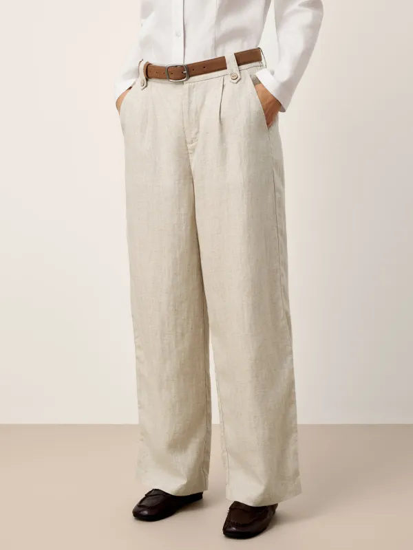 Linen-Lyocell Wide Leg Elastic Waist Pants AISLING sold by Lintico
