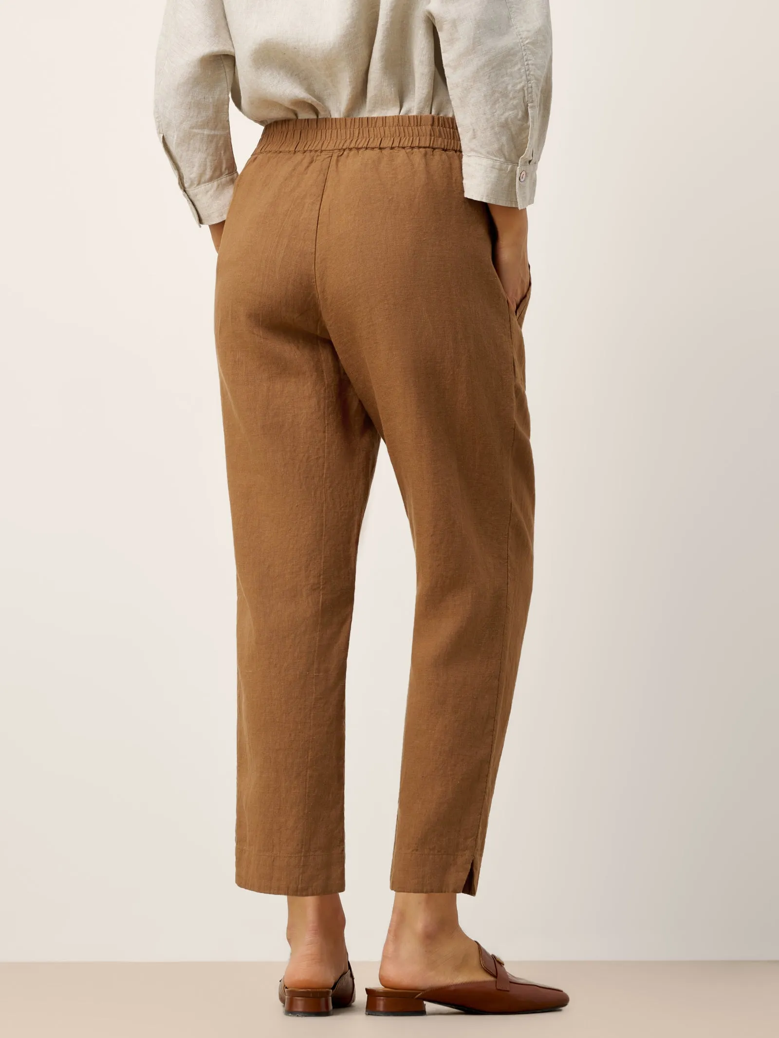 100% Linen Elasticated Waist Ankle Pants GWEN sold by Lintico product image thumbnail 4