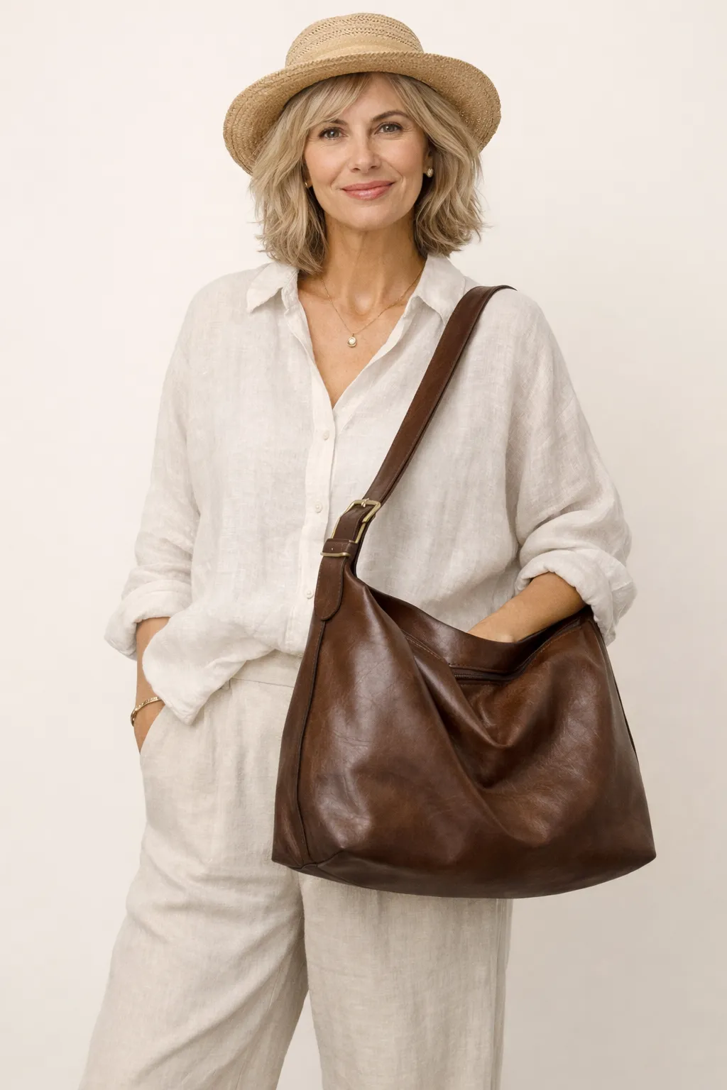 Vintage Large Capacity Crossbody Tote Bag sold by Lintico product image thumbnail 2