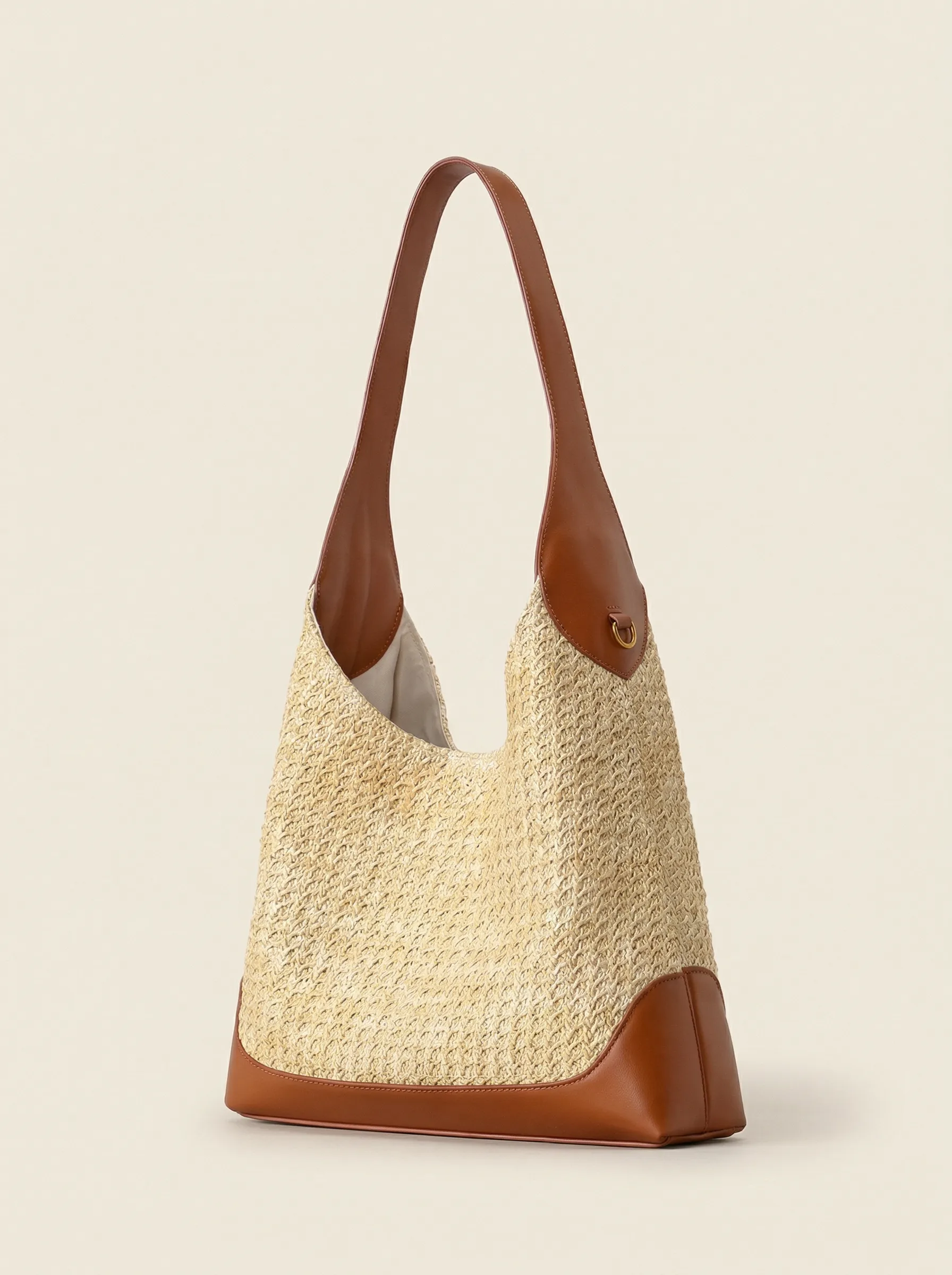 Artisanal Handwoven Colorblock Bucket Bag for Effortless Coastal Style sold by Lintico