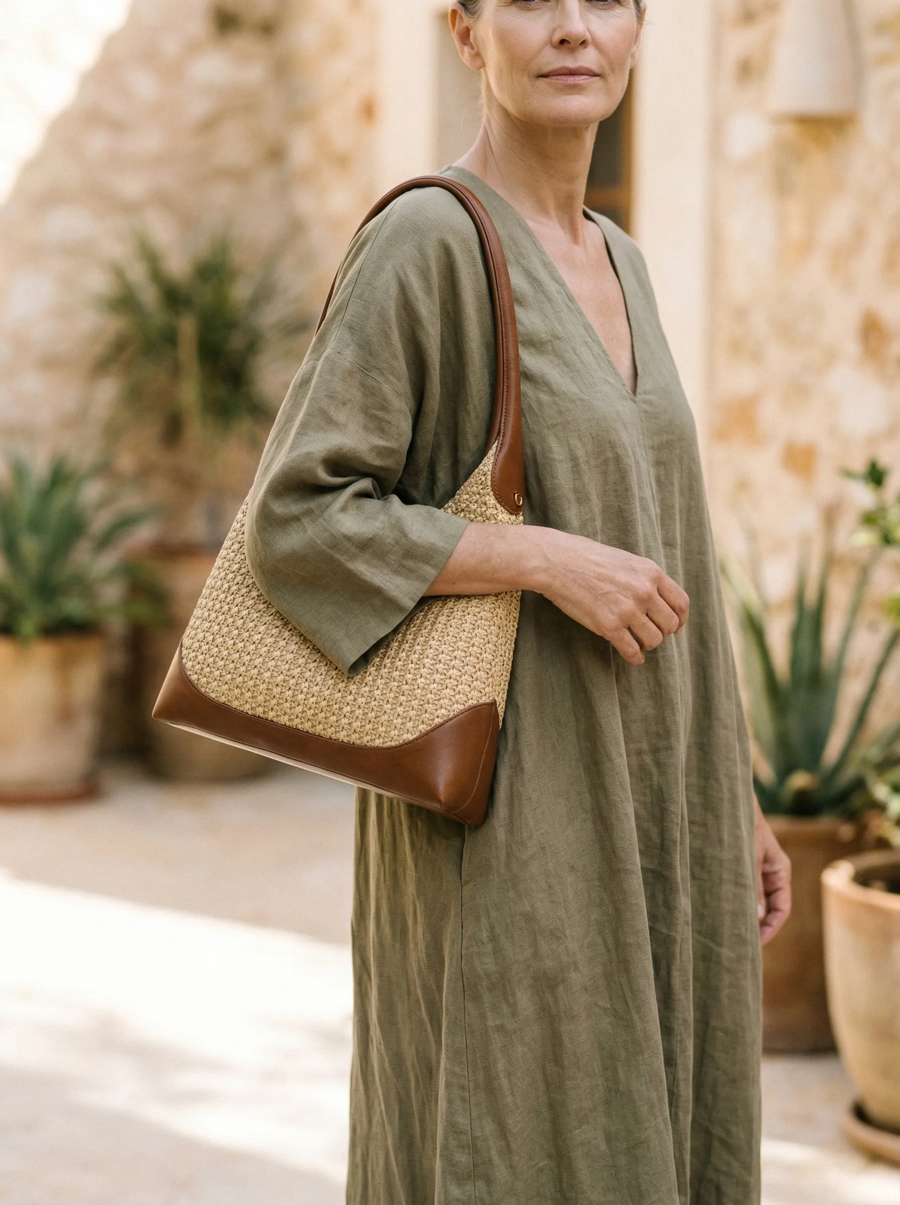 Artisanal Handwoven Colorblock Bucket Bag for Effortless Coastal Style sold by Lintico product image thumbnail 4