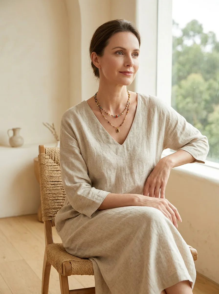 Natural Stone Boho Jewelry Choker Necklace sold by Lintico product image thumbnail 3