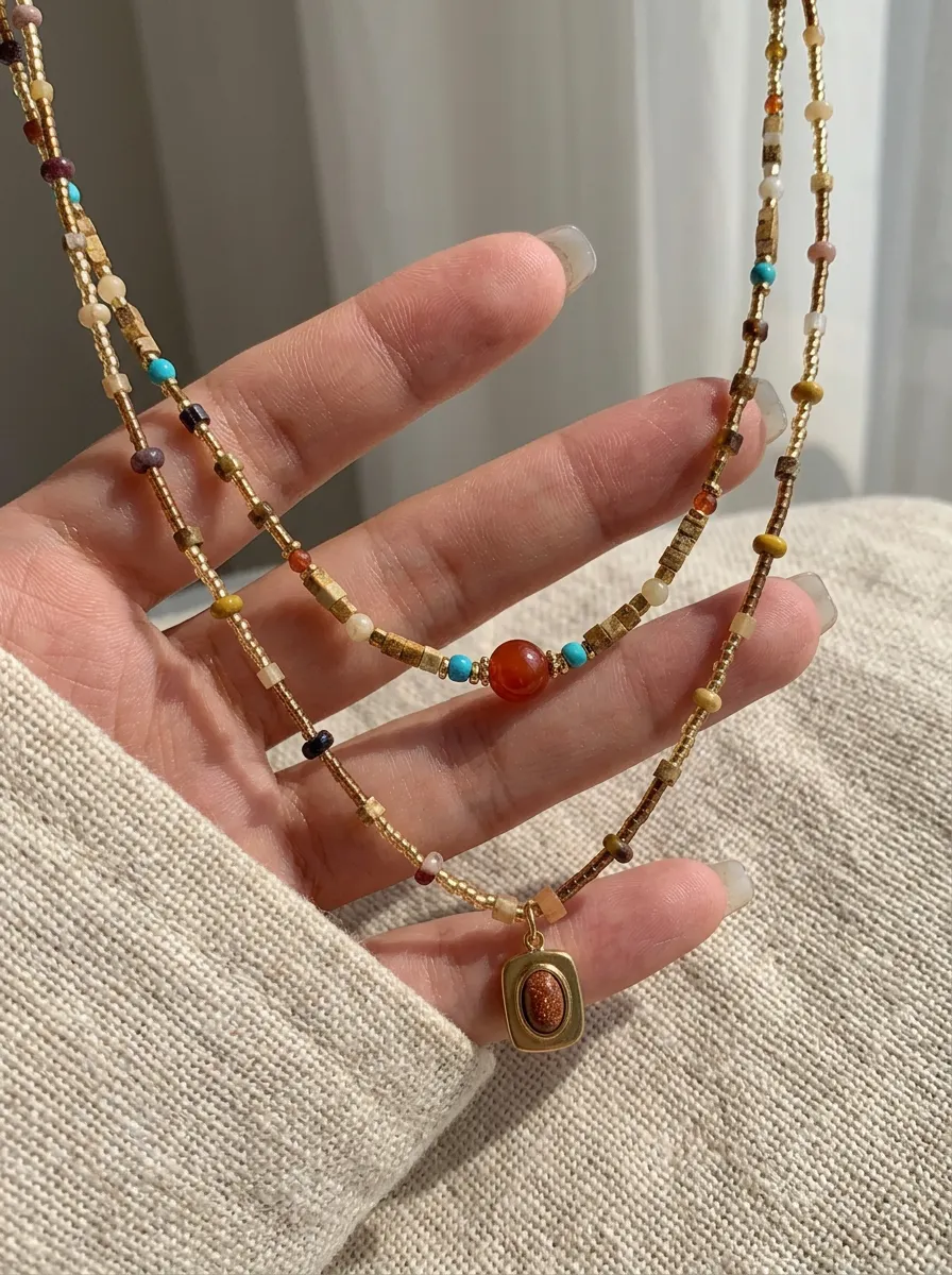 Natural Stone Boho Jewelry Choker Necklace sold by Lintico product image thumbnail 5