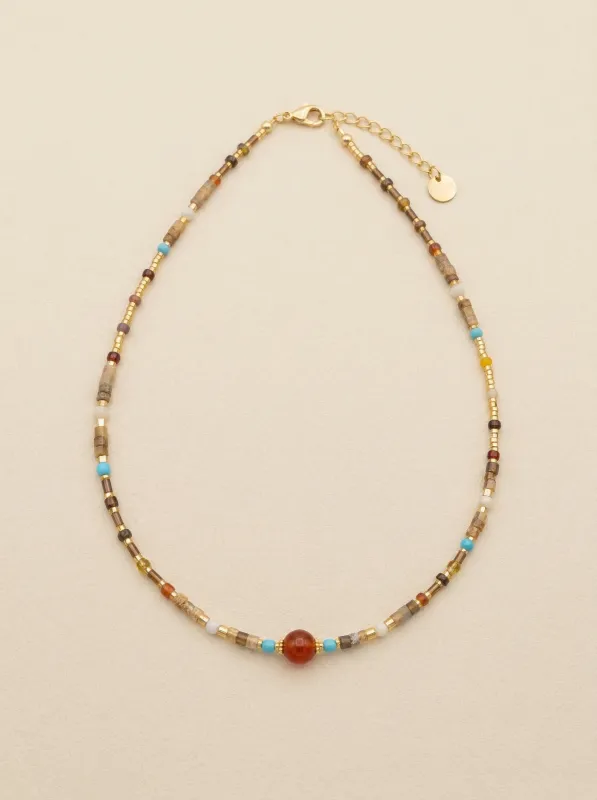 Natural Stone Boho Jewelry Choker Necklace made by Lintico