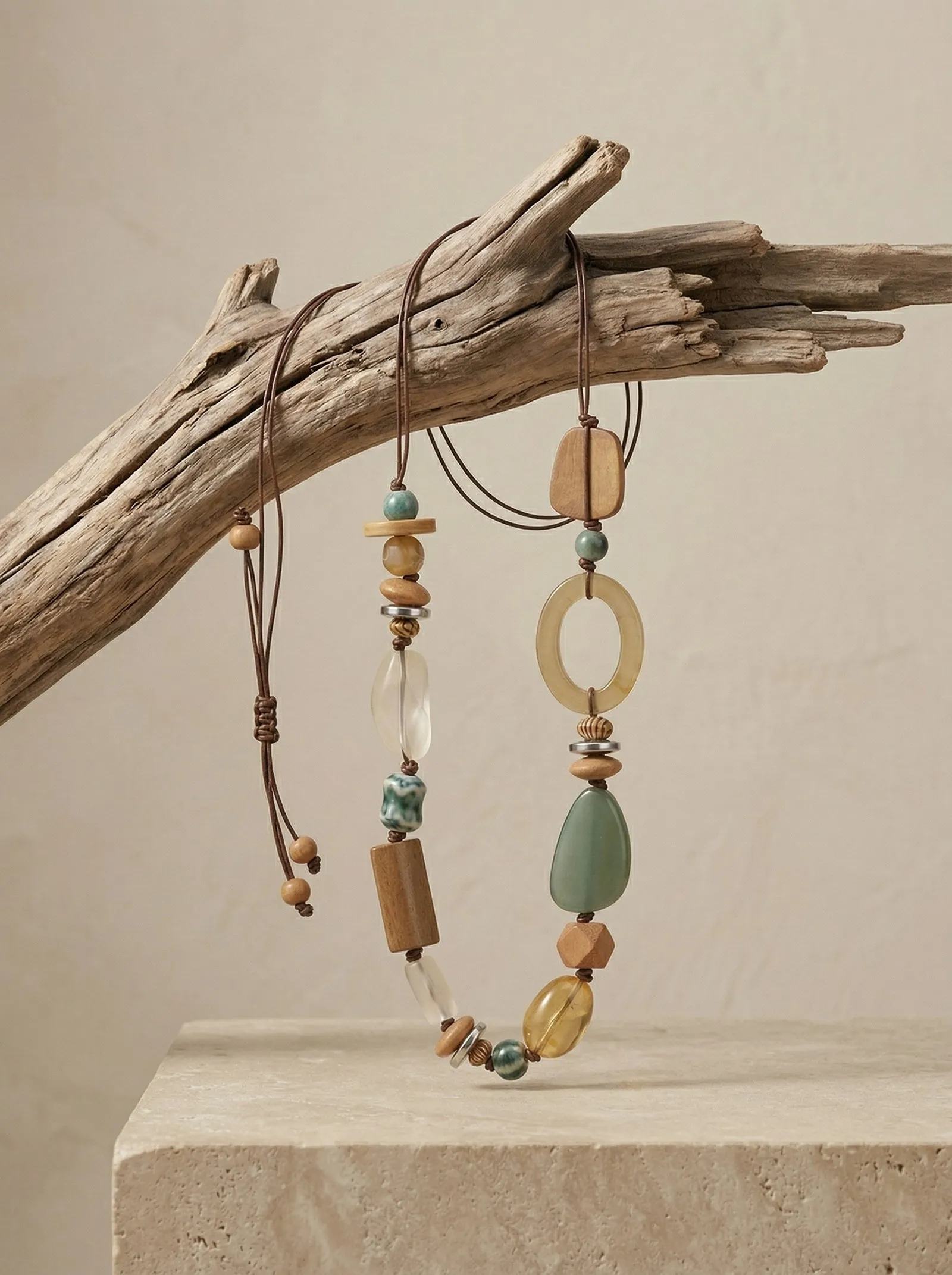 Bohemian Mixed Bead Long Pendant Necklace sold by Lintico product image thumbnail 4