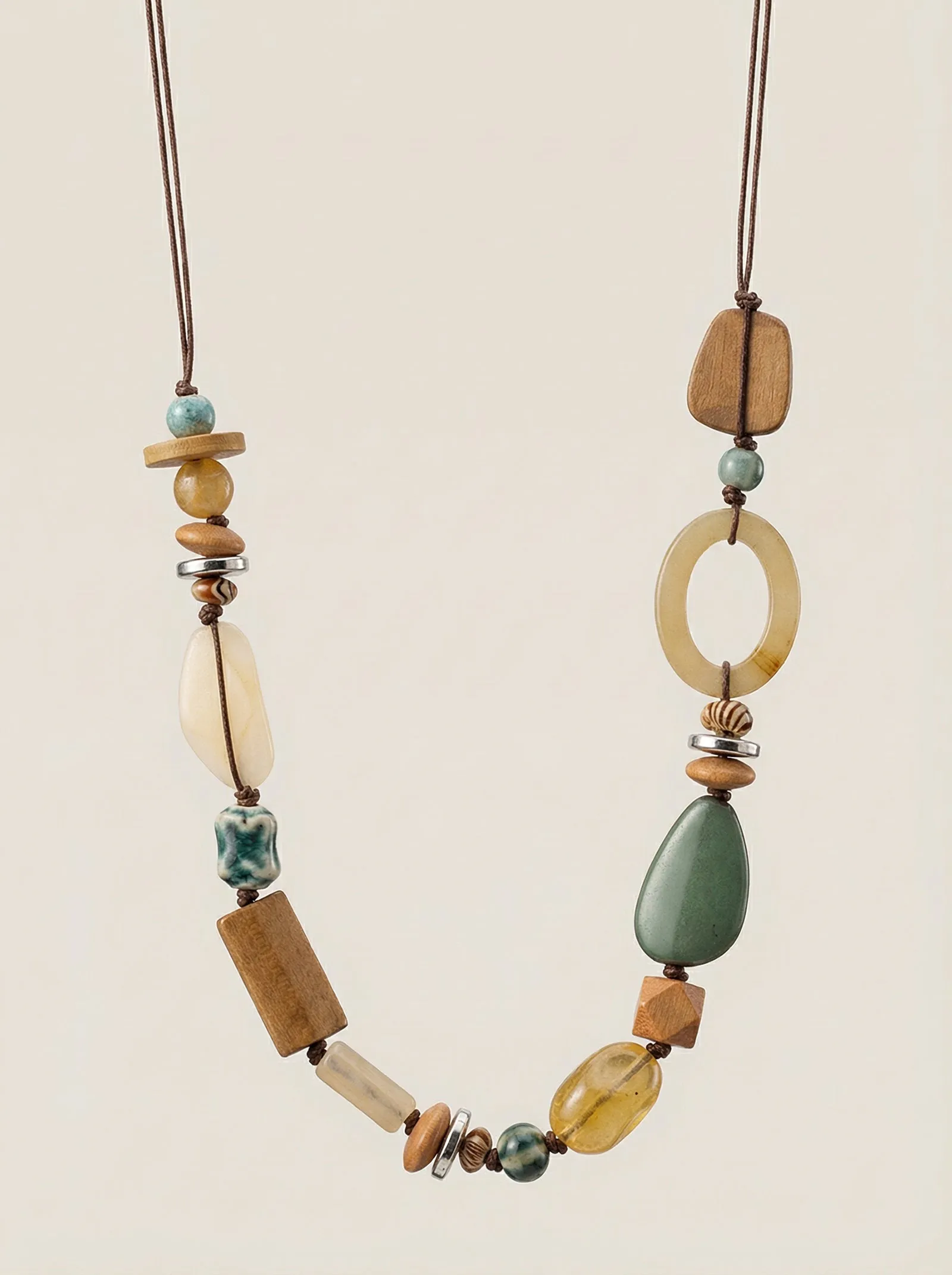 Bohemian Mixed Bead Long Pendant Necklace sold by Lintico product image thumbnail 5