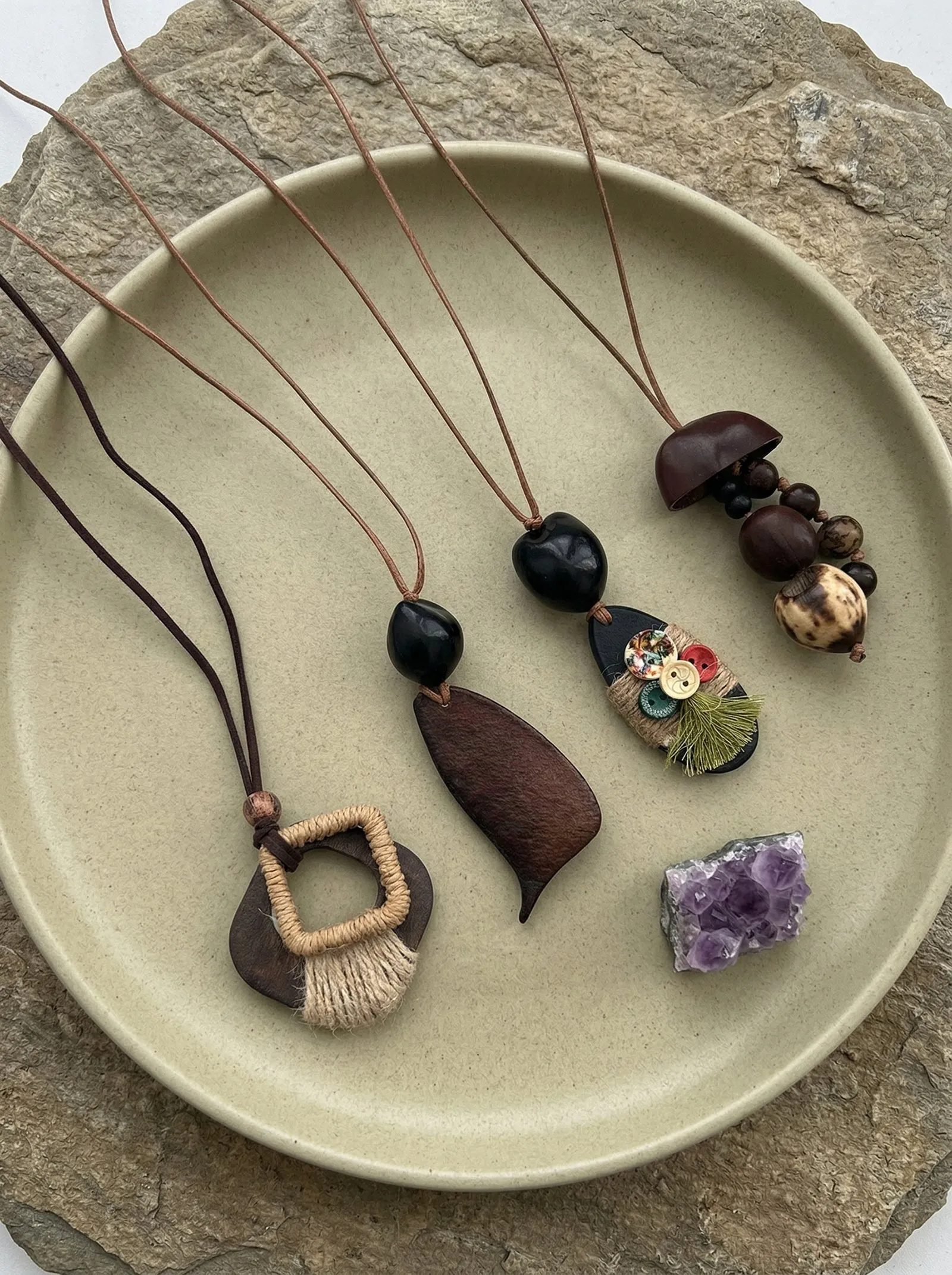 Artisanal Woodland Pendant Necklace sold by Lintico product image thumbnail 4