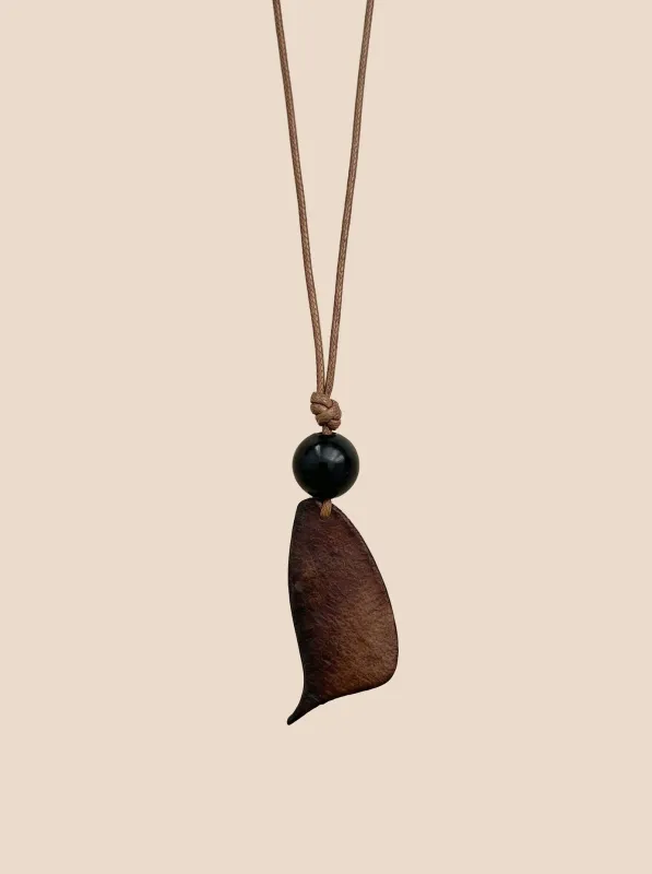 Artisanal Woodland Pendant Necklace made by Lintico
