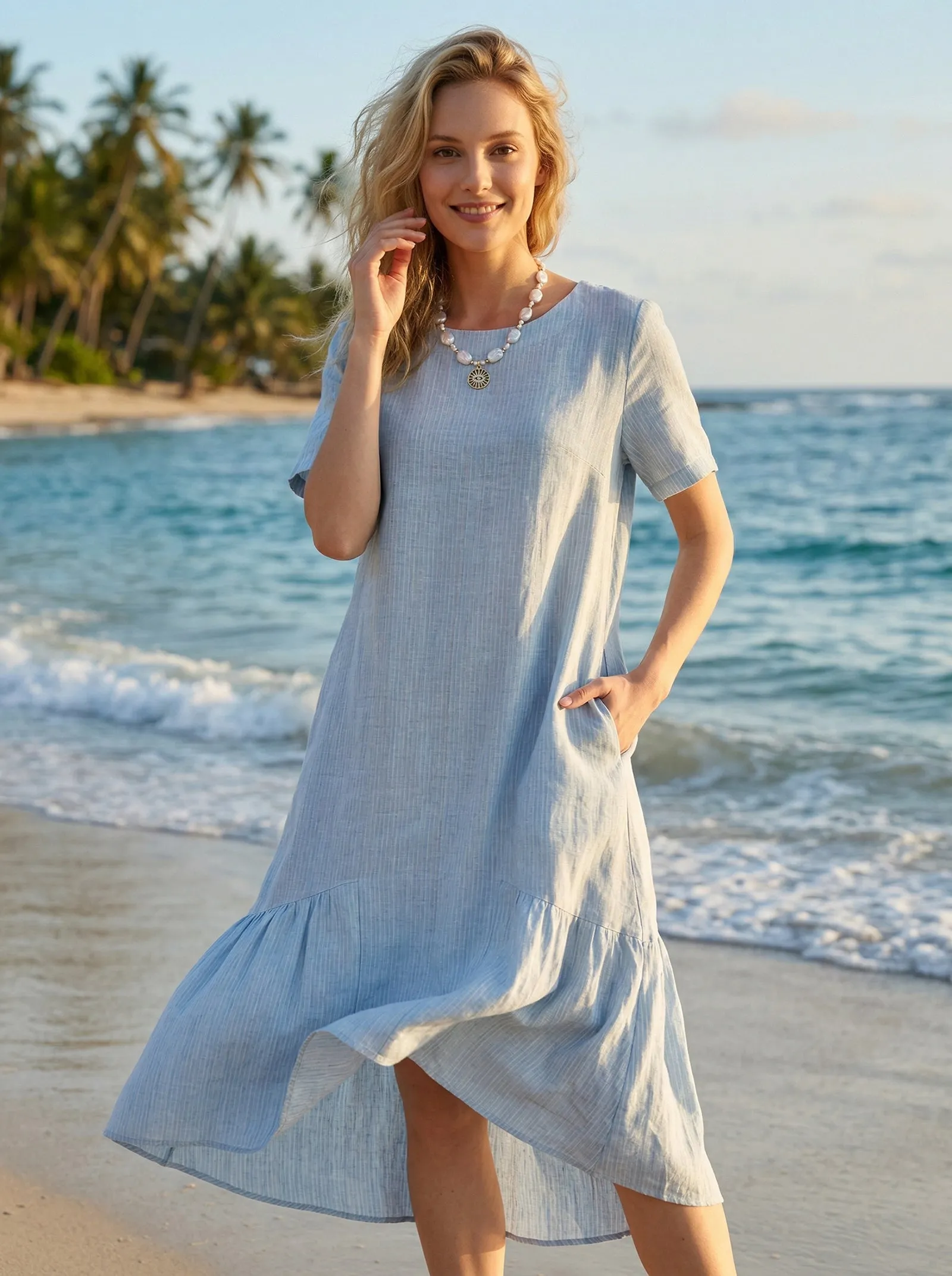 Pearl and Heart Charm Layered Necklace sold by Lintico product image thumbnail 3
