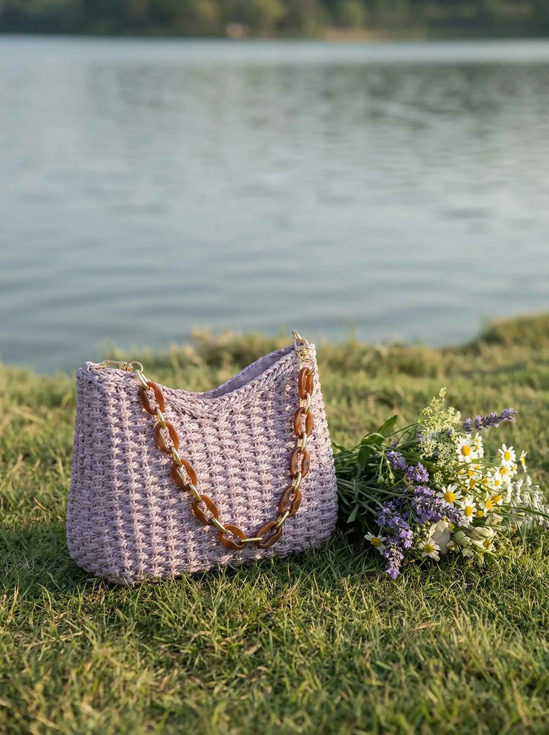 Colorful Woven Straw Shoulder Bag sold by Lintico product image thumbnail 4