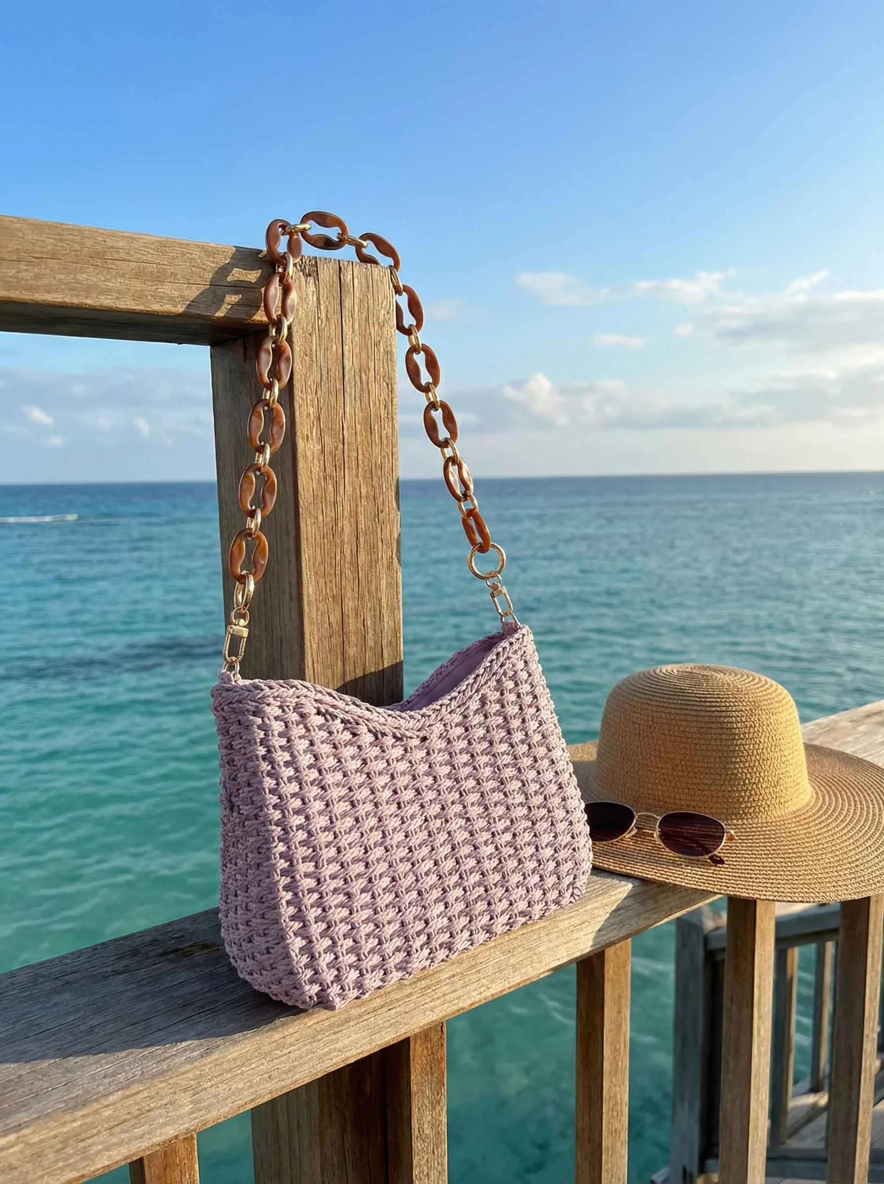 Colorful Woven Straw Shoulder Bag sold by Lintico product image thumbnail 3