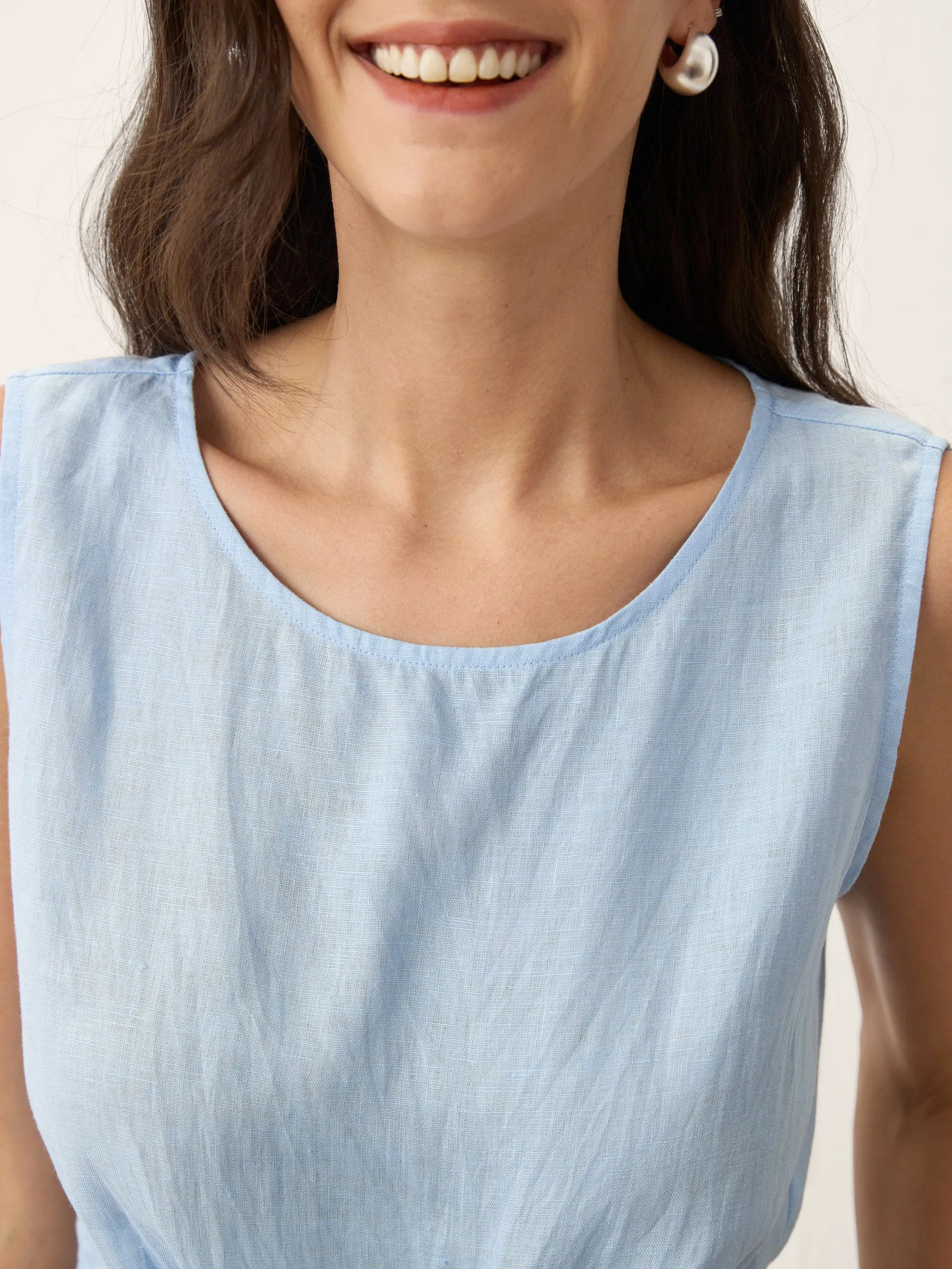 100% Linen Tie Waist Sleeveless Top ALTHEIA sold by Lintico product image thumbnail 4