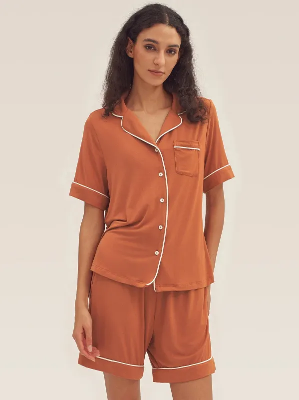 Short-Sleeve Bamboo Viscose Pajama Set ODESSA made by Lintico