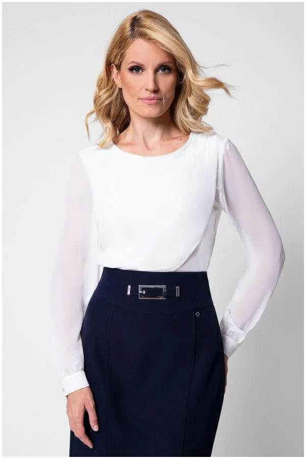 Rea Mini Blouse in White sold by Luna Fashion House