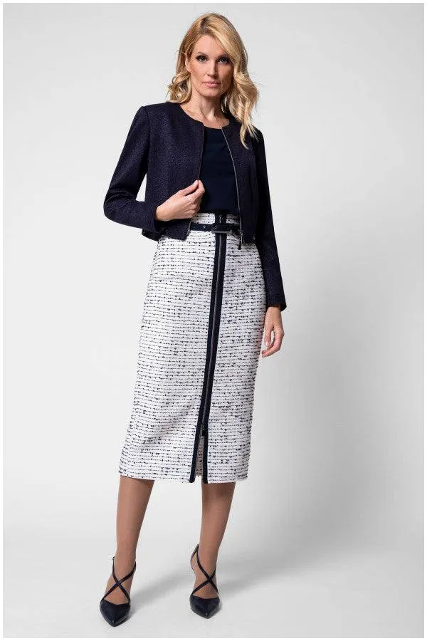 Rea Fitted Tweed Skirt in White sold by Luna Fashion House product image thumbnail 3