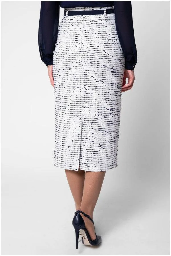 Rea Fitted Tweed Skirt in White sold by Luna Fashion House product image thumbnail 2