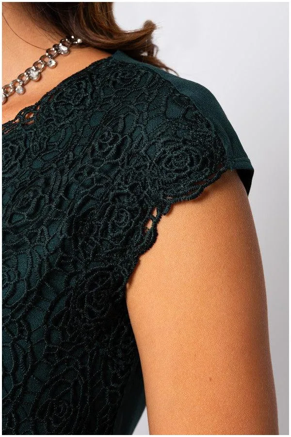 Green Elegant Lace Top, Jody sold by Luna Fashion House product image thumbnail 5